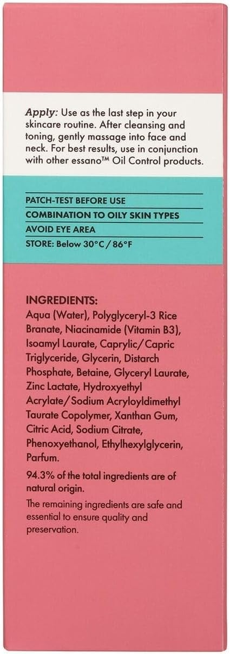 Essano Niacinamide Oil Control Face Moisturiser 75 Ml image number 1