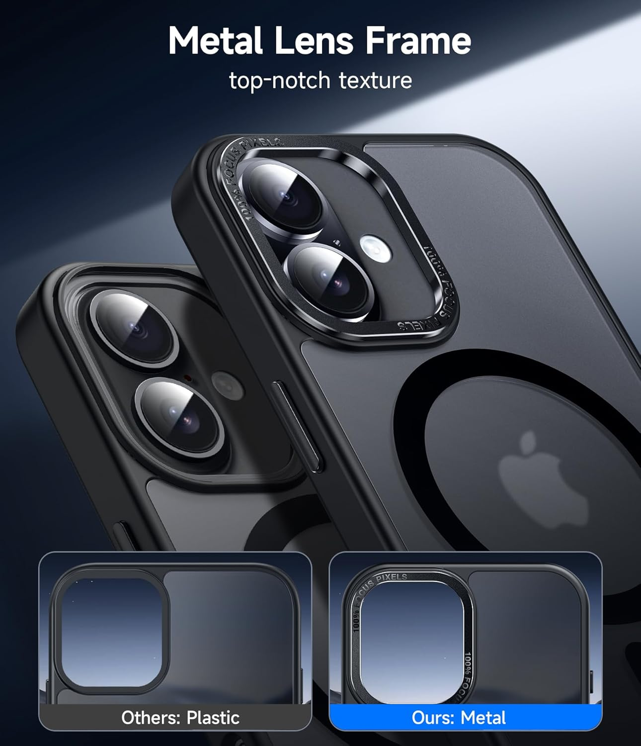 Leyi for Iphone-16 Case: Iphone 16 Screen Protector 2PCS [Effortless Buttons] Translucent Matte Slim Shockproof Soft Touch Cover Para Iphone 16 Phone, Black