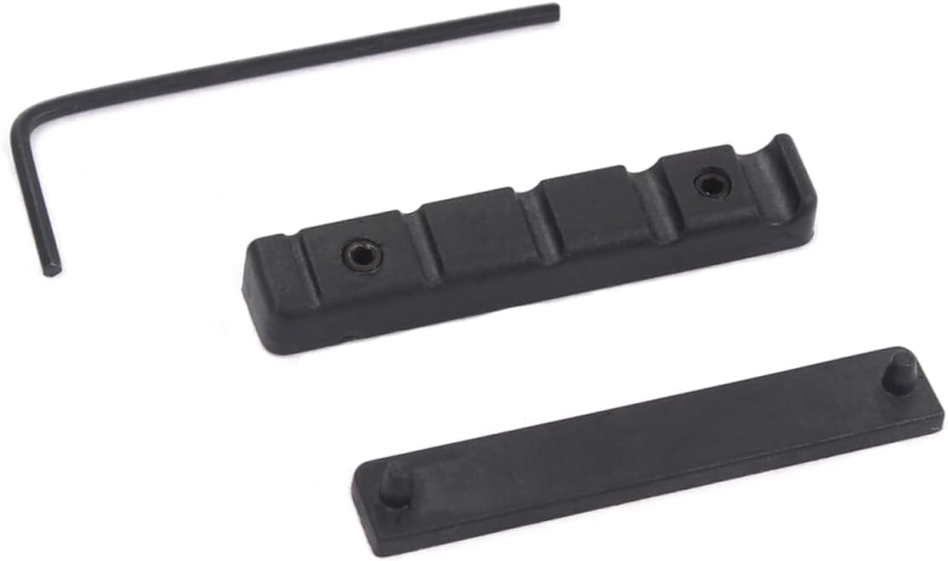 JOINPAYA 5 String Slotted Nut Guitar Saddle Nut Bass Acoustic Guitar Bridge Saddle Acoustic Guitar Nut Classical Guitar Saddle Guitar Neck Nuts Guitar Bone Saddle Bridge Nut Black image number 3