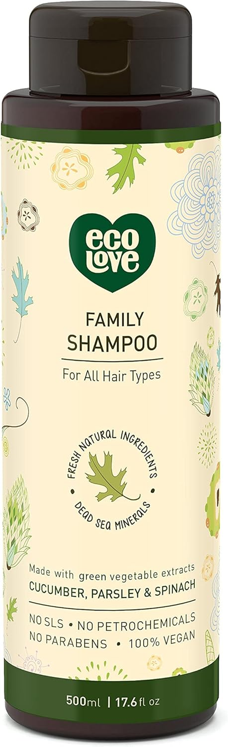 Ecolove - Family Shampoo Green Collection Cucumber, Parsley & Spinach - 17.6 Fl. Oz.