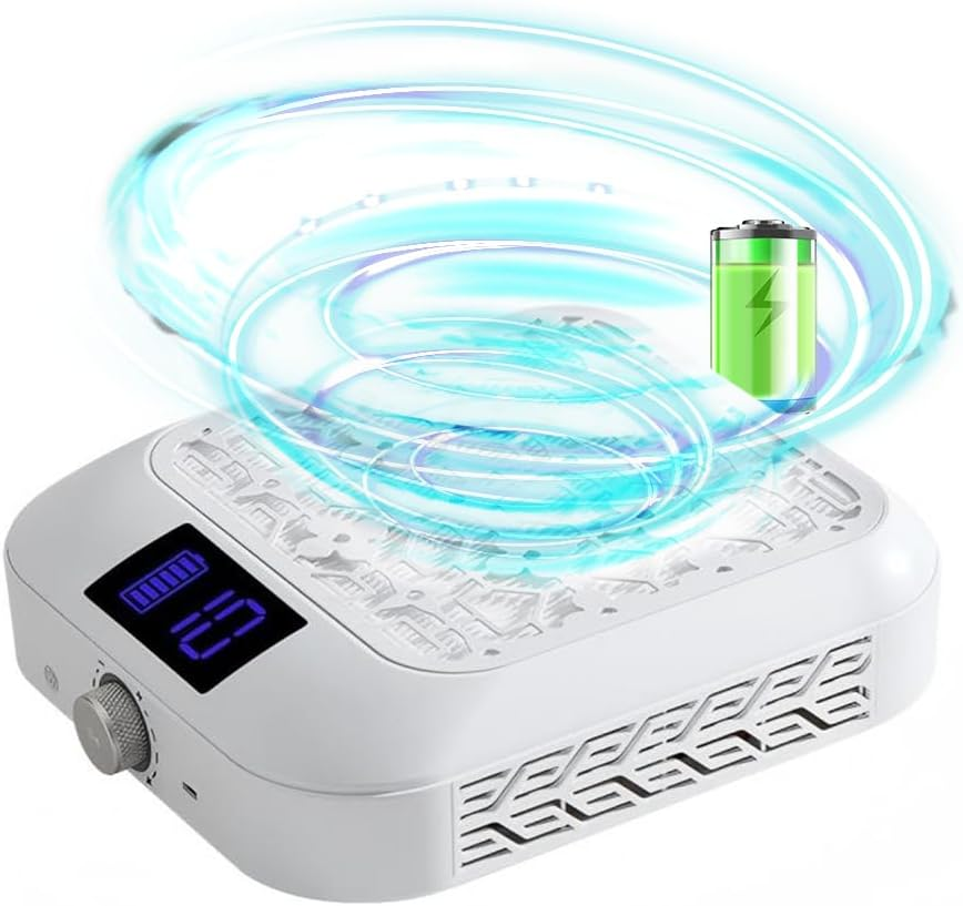 Nail Dust Collector - 2025 New 3-Speed Adjustment, 66W Strong Suction Power & Quiet Low Noise, 6600 Mah Long-Lasting Batteries Vacuum Fan Dust Suction Machine with Reusable Filters image number 6