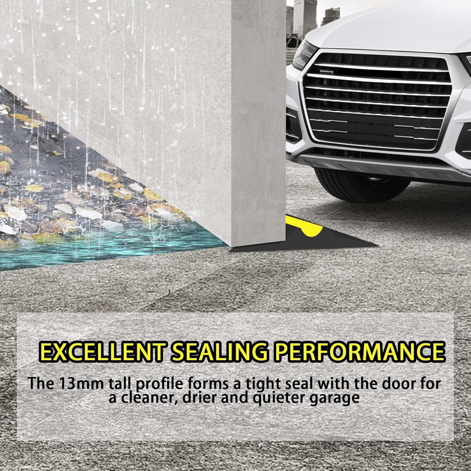 10Ft/3M Universal Garage Door Rubber Threshold Strip, Weatherproof Seal Strip DIY Weather Stripping Replacement, Not Include Adhesive/Sealant image number 5