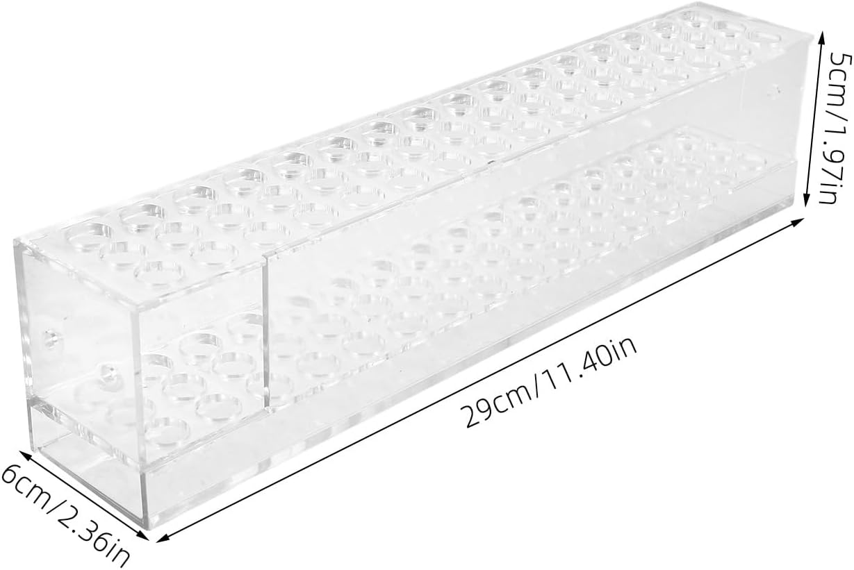 SHINEOFI Acrylic Pen Holder - Transparent Desk Organizer with 48 Slots for Gel Ink Ballpoint Pens and Paintbrushes - Creative Display Stand for Office and School image number 2