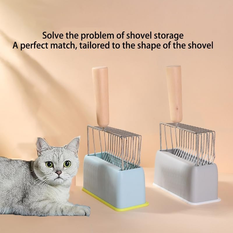 Kitty Litter Scoop ， Cat Litter Scoop Cat Litter Scoop with Holder for Reduces Dust Fast Sifting, Grey (Grey) image number 6