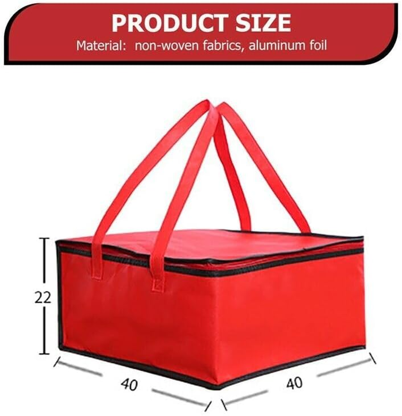 Pizza Delivery Bag Insulated Thermal Food Container Backpack Storage Insulated, Durable Non-Woven Fabric, 40X40X22Cm, Versatile for Hot and Cold Items - Coffee image number 5