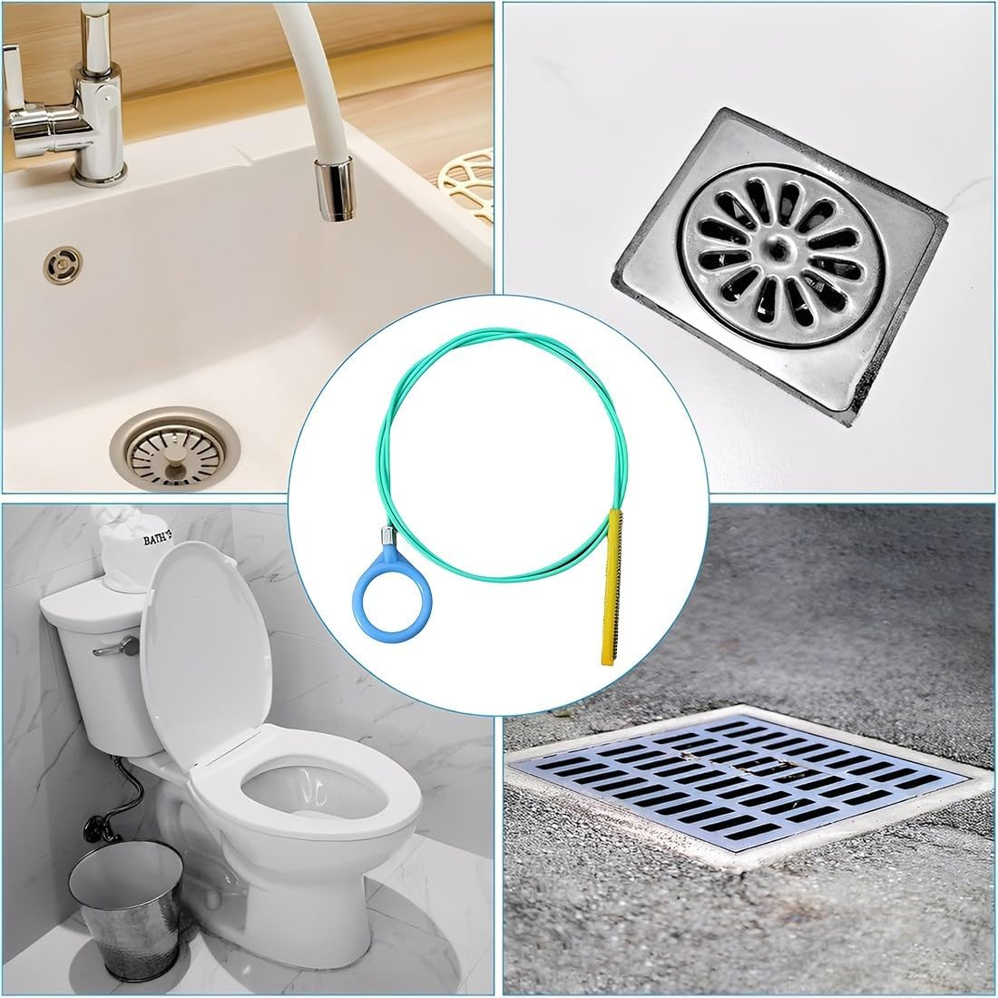 JYNXOR Spiral Drain Cleaner, Pack of 4 Pipe Cleaning Spirals, 90 Cm Drain Cleaner and Hair Catcher, for Bathtub, Sewerage, Sink, Kitchen, Bathroom image number 5