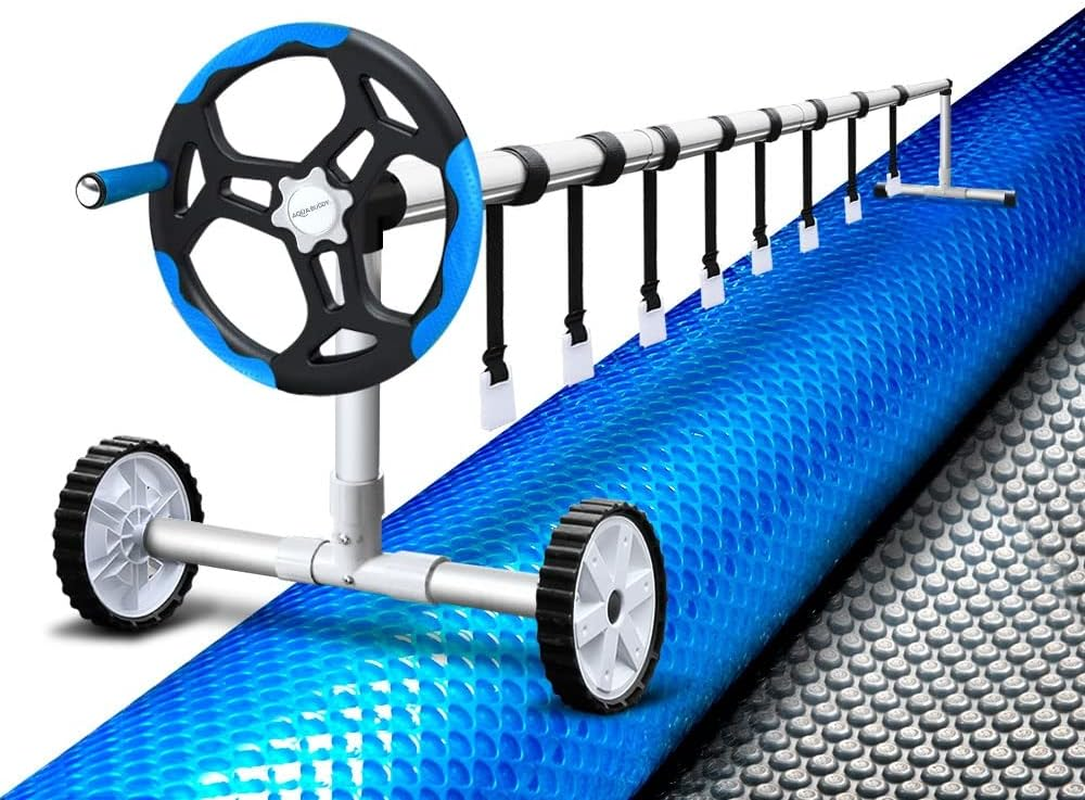 Aquabuddy Pool Cover Roller 500 Microns Silver Blue 11X4.8M Solar Swimming Pools Covers, above Ground, Bubble Blanket Garden Rectangle Heater Outdoor Water Blankets image number 5