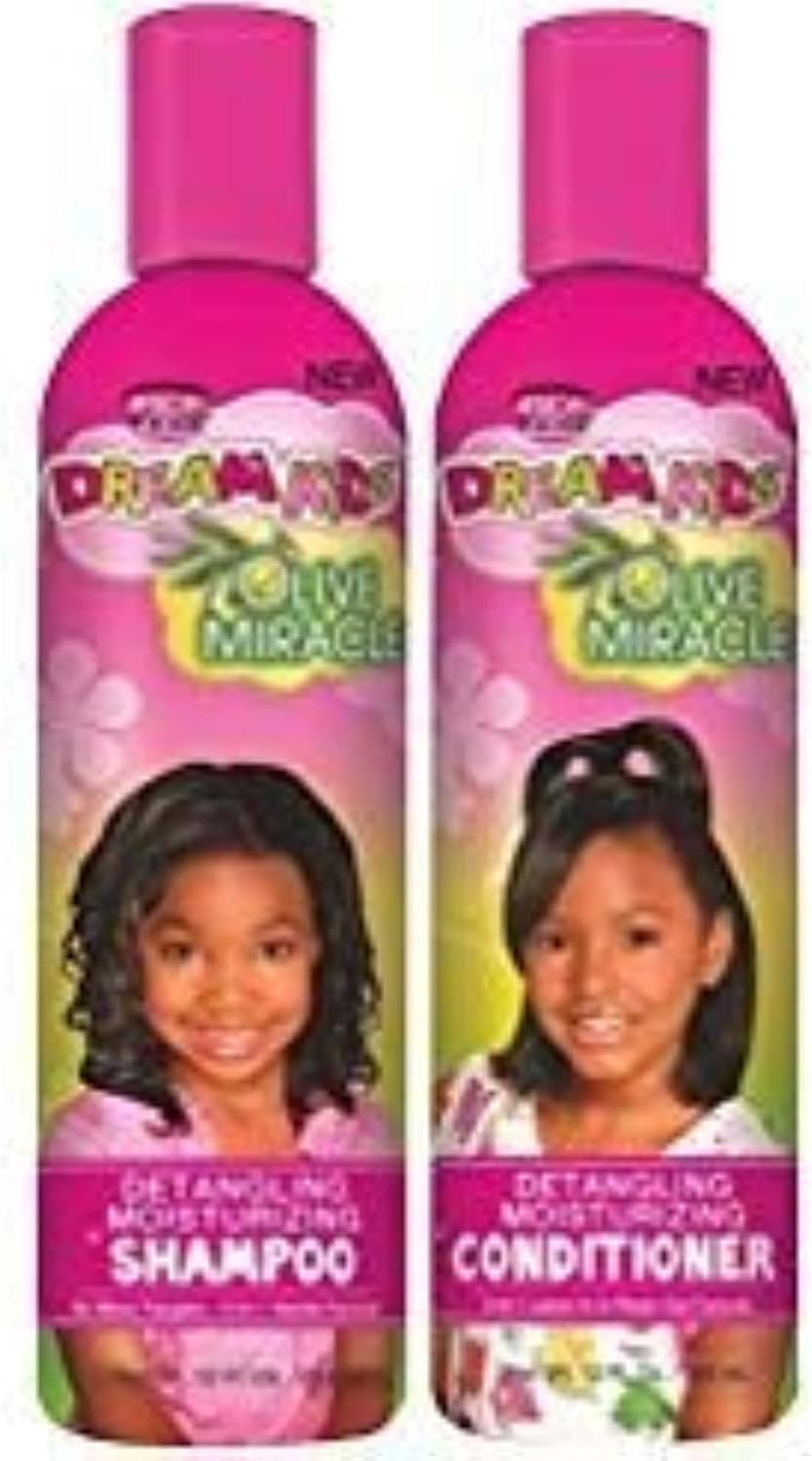 African Pride Dream Kids Olive Miracle Detangling Shampoo and Conditioner Combo Set image number 1
