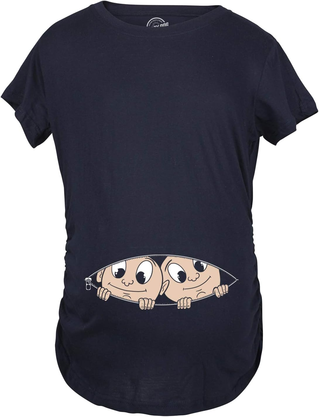 Crazy Dog T-Shirts Maternity Peeking Twins T Shirt Cute New Baby Announcement Reveal Pregnancy Tee image number 7