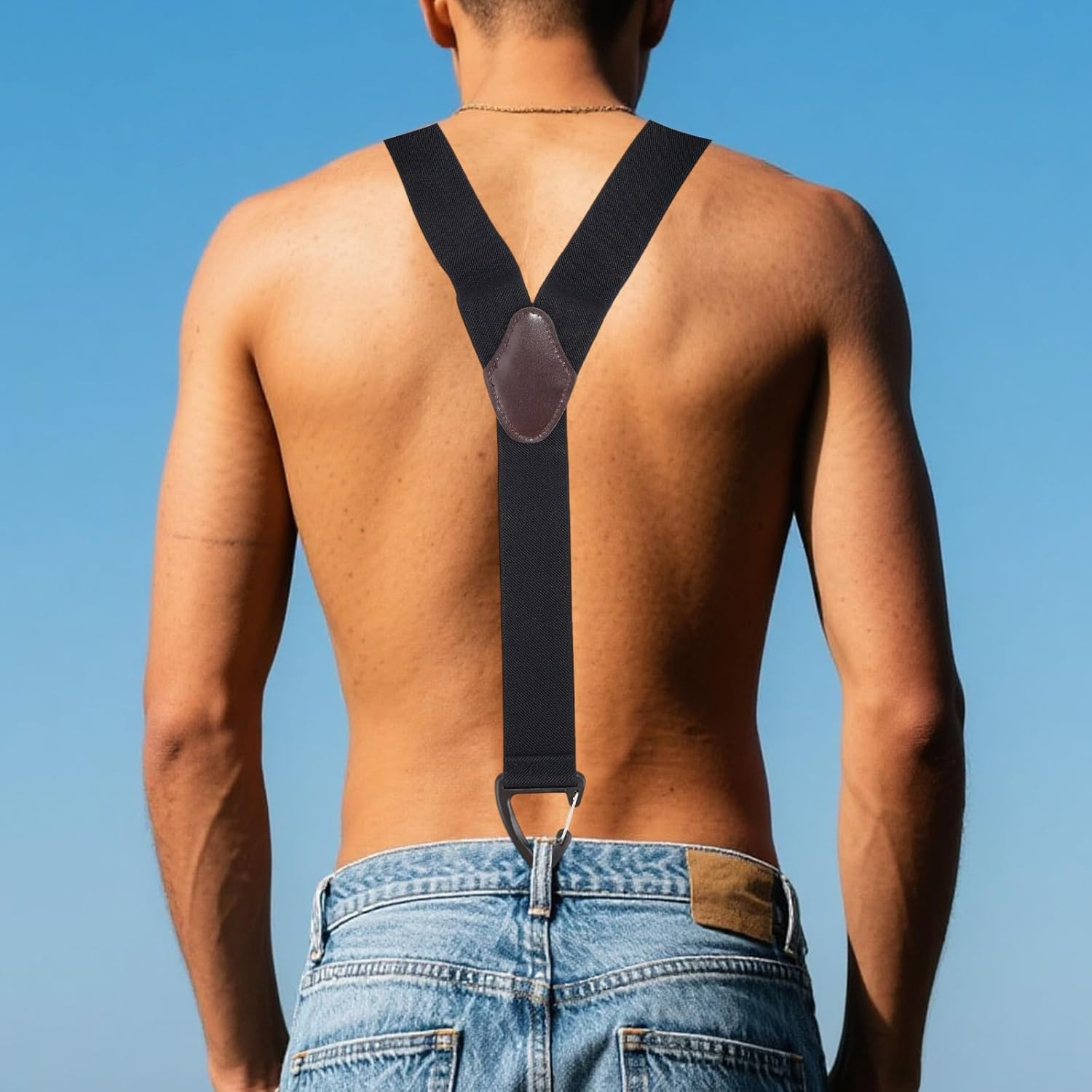 1.5 Inch Y-Back Belt Loop Suspenders, Heavy Duty under Clothing Suspenders with 3 Swivel Hooks Adjustable Elastic Straps for Men & Women image number 5