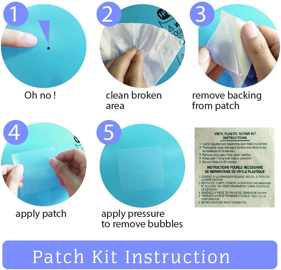 Inflatable Kiddie Pool, 60"X16" Thick Guardrail Swimming Pool for Kids, Blue & White Blow up Pool for Kids Indoor Party Games, Wading Pool for Outdoor Backyard image number 3