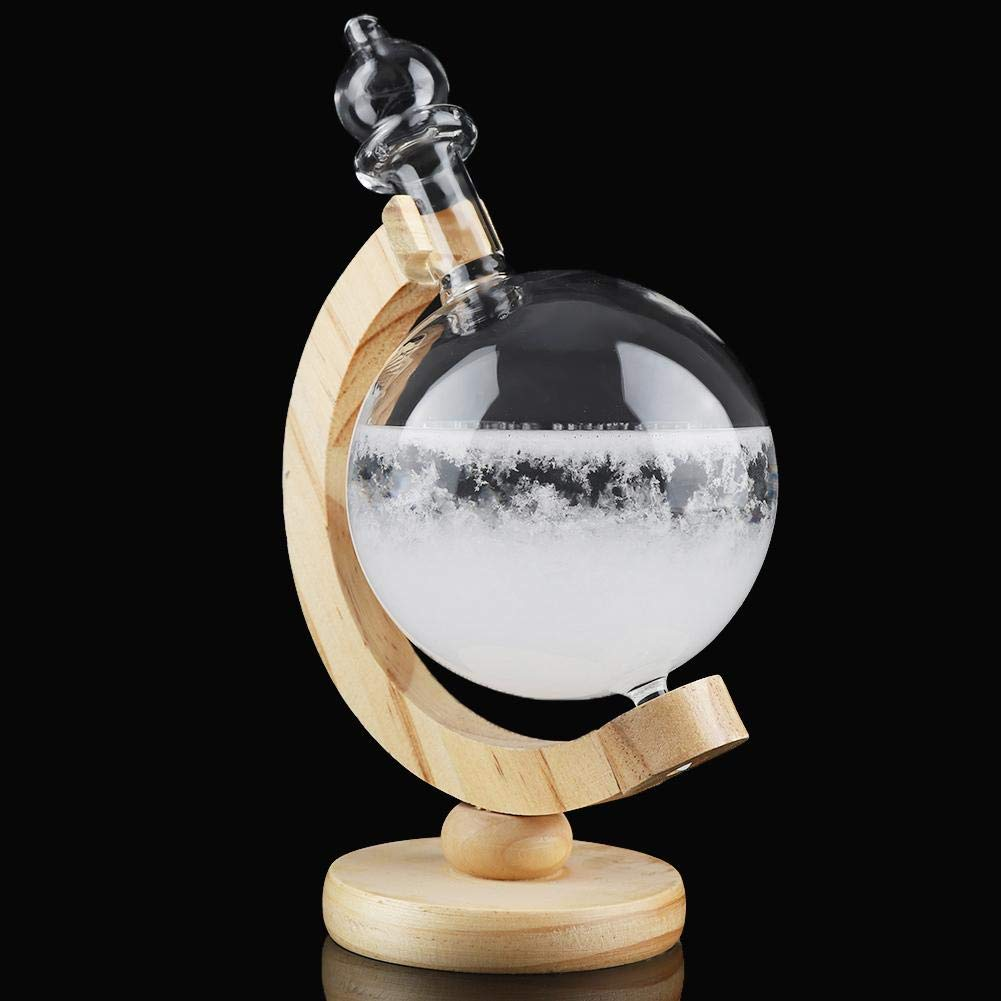 Yosoo Crystal Weather Forecast Bottle Wishing Ball Creative Globe-Shaped Storm Glass Bottle Desktop Weather Station Weather Predictor image number 5