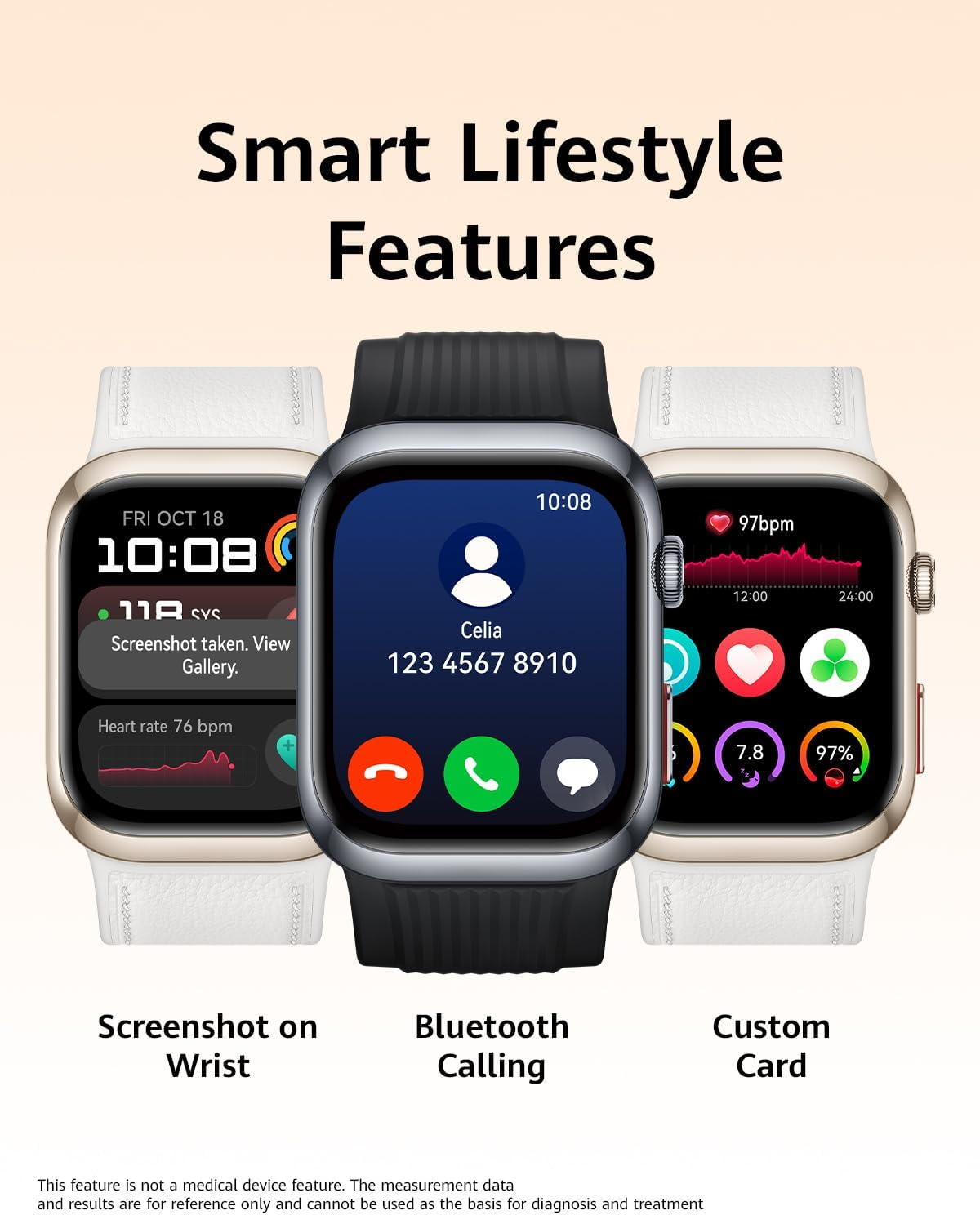 HUAWEI Watch D2 Smartwatch, 24-Hour Ambulatory Blood Pressure Monitoring, Light & Slim Design, Health Glance, All-Round Health Management, Black image number 4