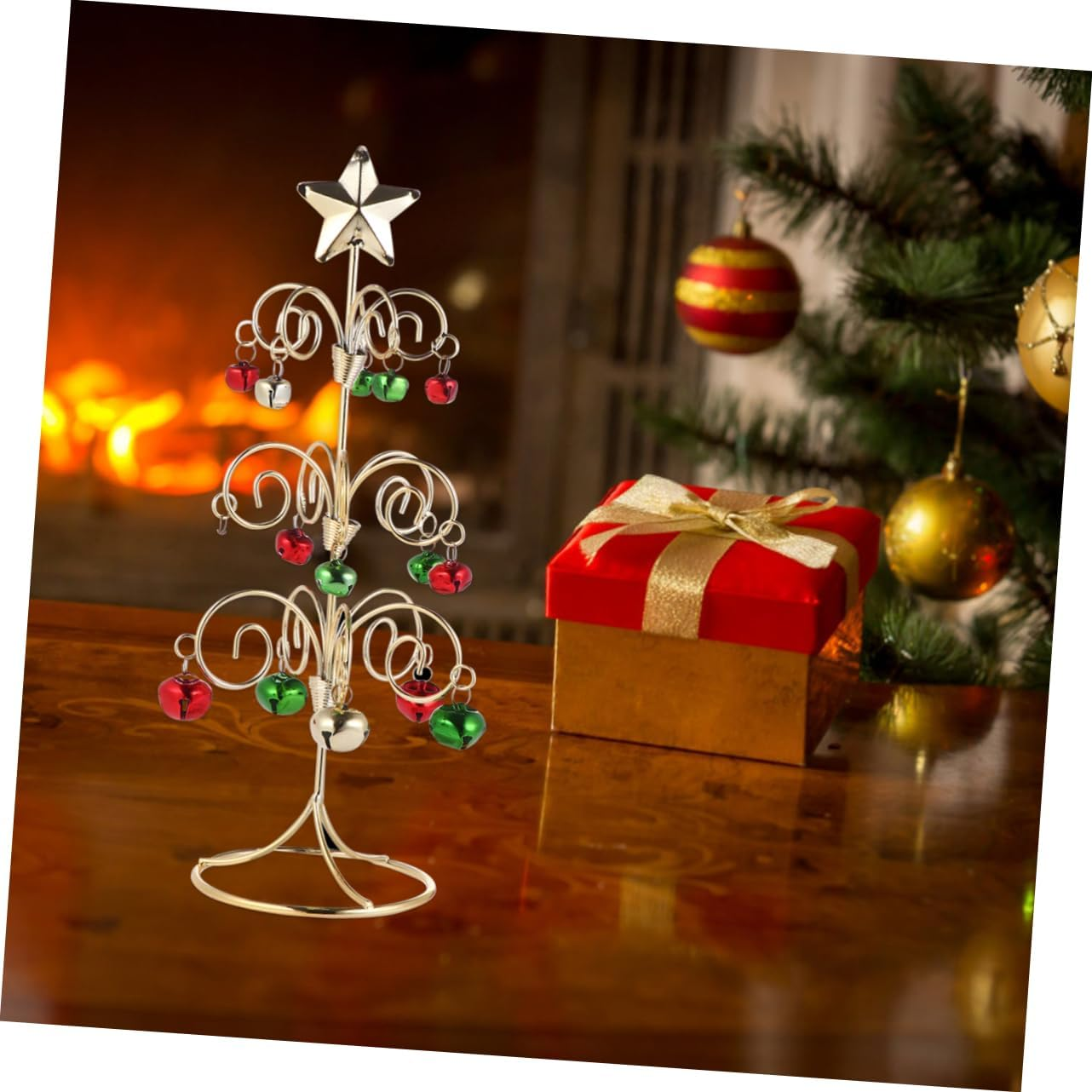 1Pc Mini Iron Art Christmas Tree Ornament Festive Decor for Parties Home Delicate Xmas Tree Design for Friends Family Vibrant Holiday Atmosphere image number 2