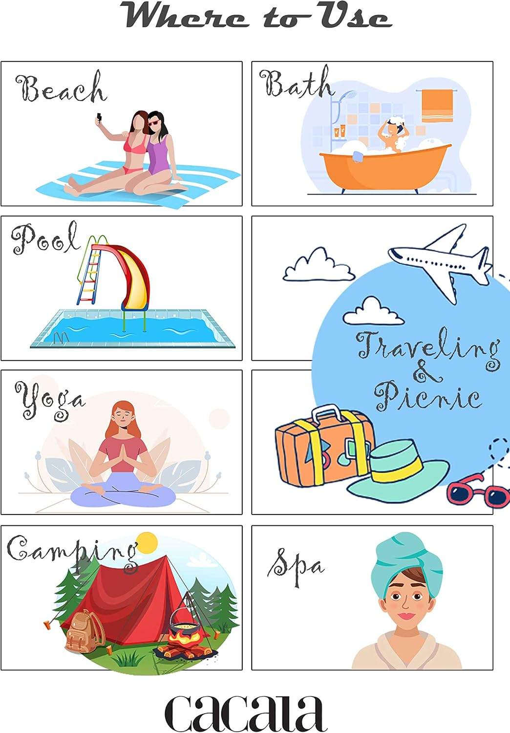 CACALA Pure Series Turkish Bath Towels &ndash; Traditional Peshtemal Design for Bathrooms, Beach, Sauna &ndash; 100% Natural Cotton, Ultra-Soft, Fast-Drying, Absorbent &ndash; Warm, Rich Colors with Stripes