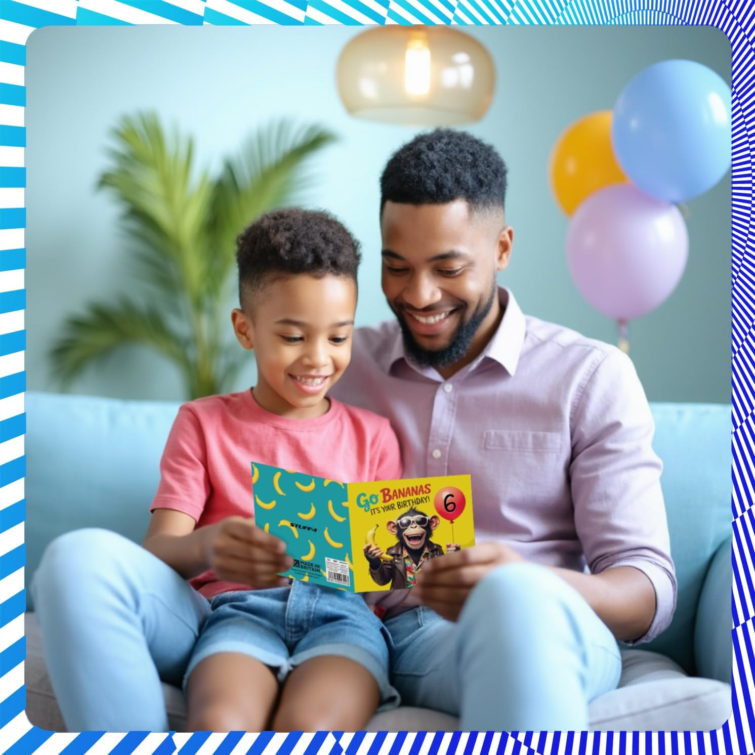 6Th Birthday Cards for Girls Boys - Monkey Go Bananas It'S Your Birthday! - Happy Bday Card for 6 Year Old Girl Boy Son Nephew Granddaughter Daughter, 145Mm Bday Greeting Cards