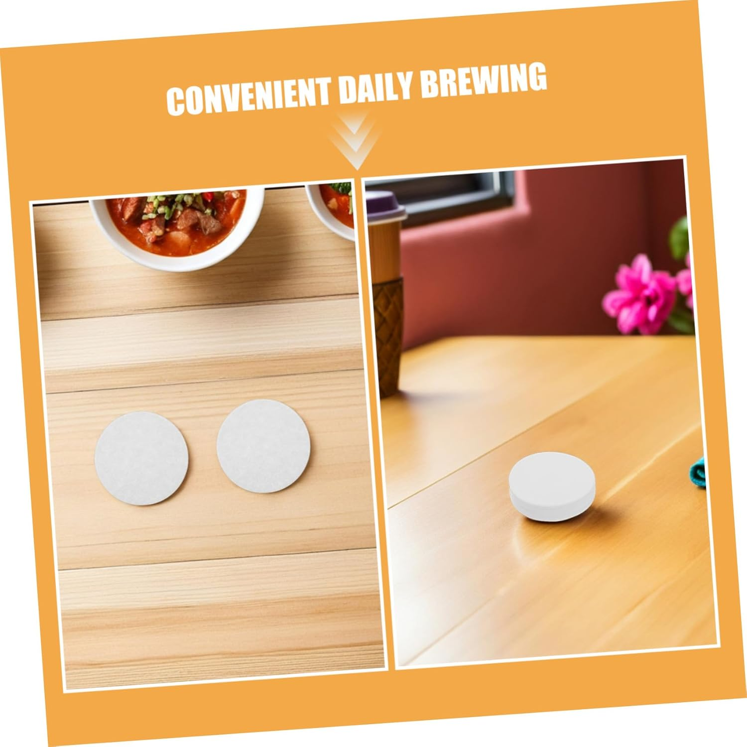 CAXUSD 600Pcs round Disposable Coffee Filter Paper for Coffee Makers Promotes Extraction and Brewing Compatible with Drip and Espresso Machines White Paper Micro-Filters for Tea Brewing image number 2