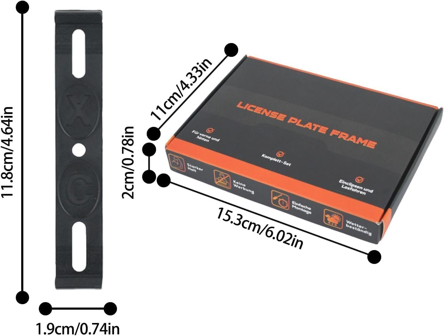 4Pcs Frameless License Plate Mount, Car License Plate Holder,Frameless Invisible Number Holder Clips Bracket Front and Rear Car Tags image number 1