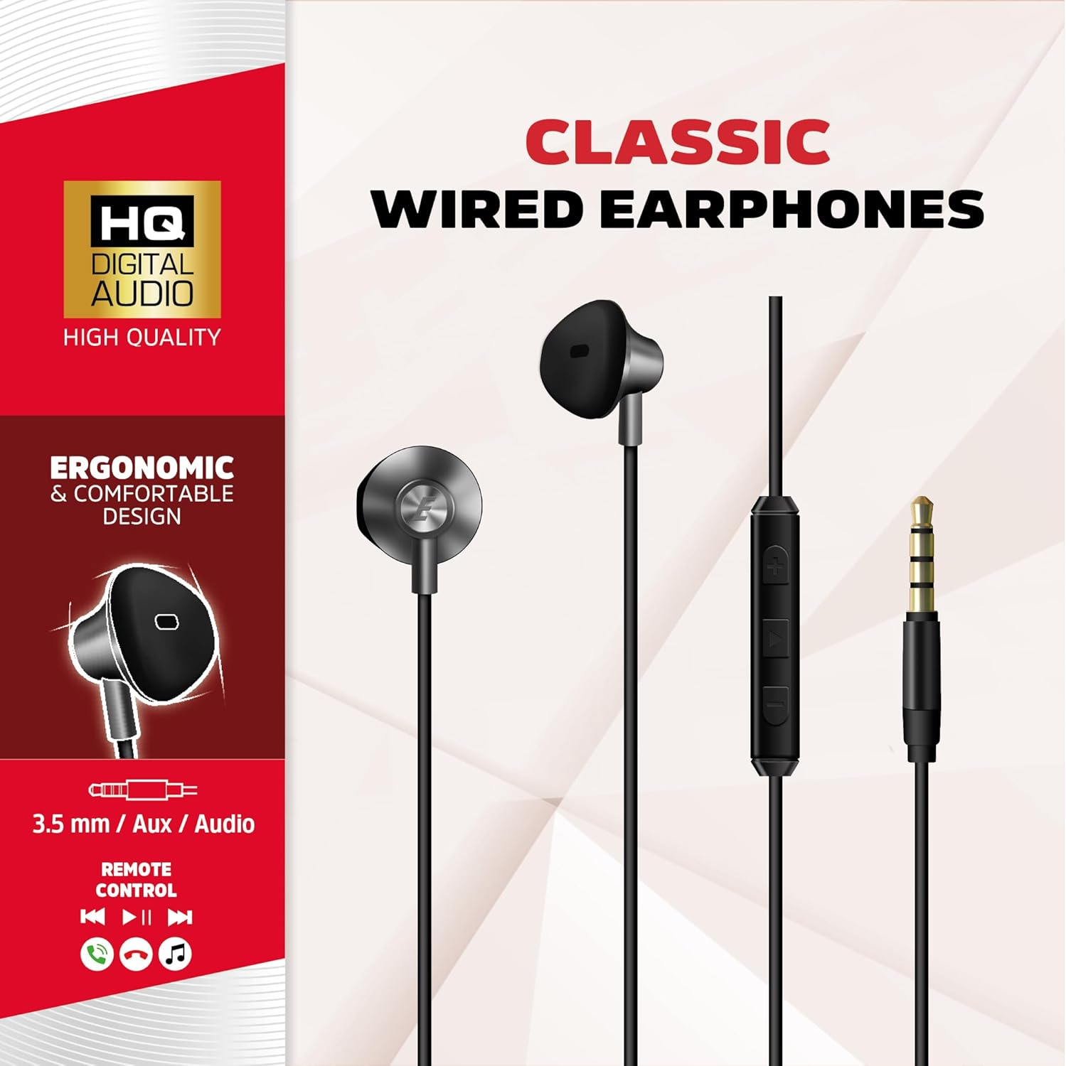 Energizer - Bud Wired Headphones - 3.5Mm Jack - Built-In Microphone and 1 Button Remote - Black image number 2