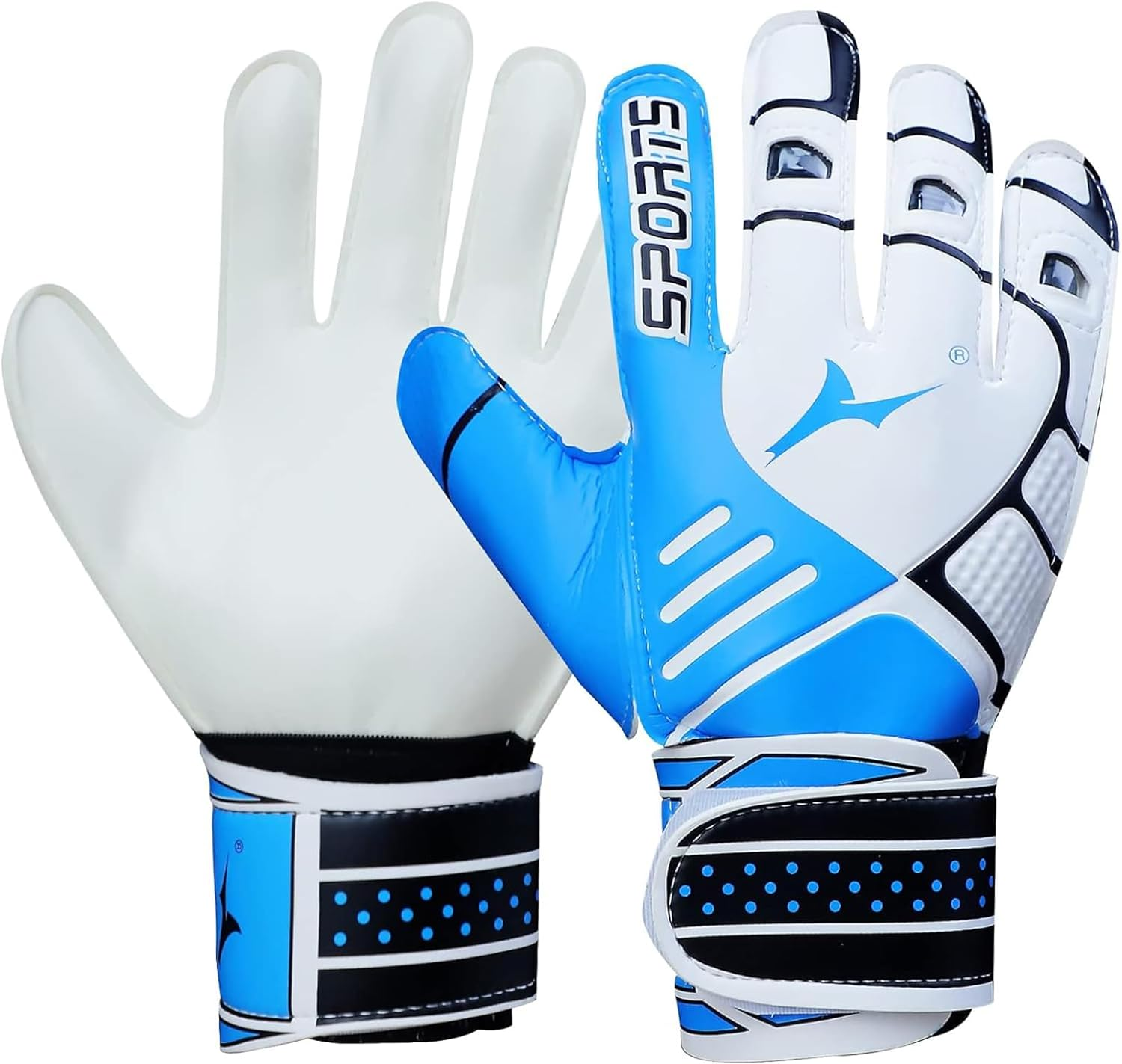 Goalie Gloves, Football Goalkeeper Gloves, Kids & Youth Football Goal Keeper Gloves Strong Grip for the Toughest Saves with Give Splendid Protection Double Layer Wrist Protection（Size 8） image number 4