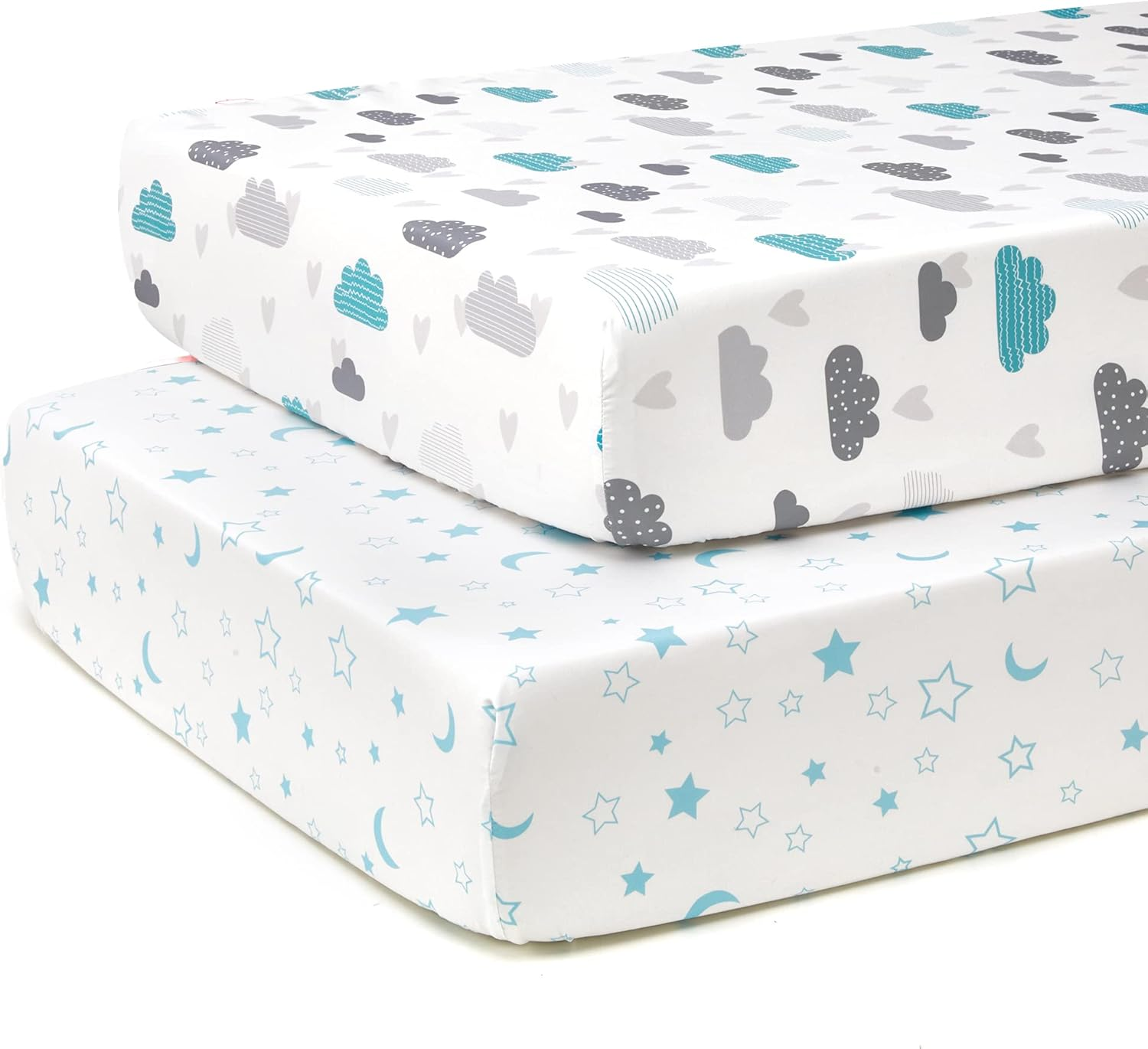 TILLYOU Pack and Play Sheet - Soft Quilted Crib Cover Pad, Toddlers Mattress Protector with 1''-3'' Deep Pocket, Thick Play Yard Playpen Sheets, Breathable Fluffy Crib Mattress Pad, 39"X27", Grey