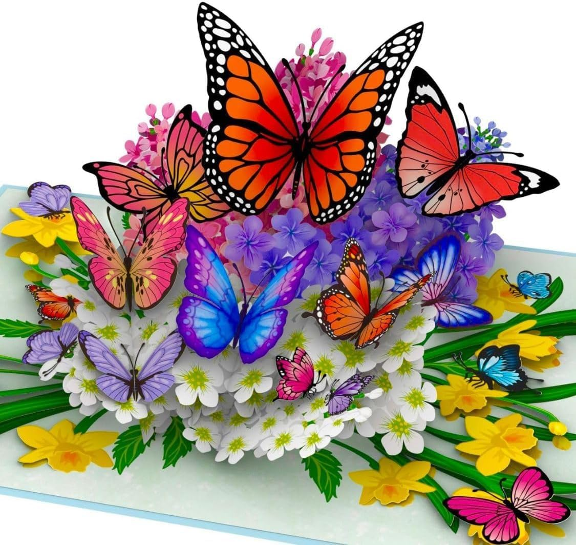 3D Butterfly Pop up Card - Heartfelt Hand-Crafted Greeting Card for Birthday, Anniversary, Thank You with Elegant Design (Get Well, Mom, Dad Gift) image number 5