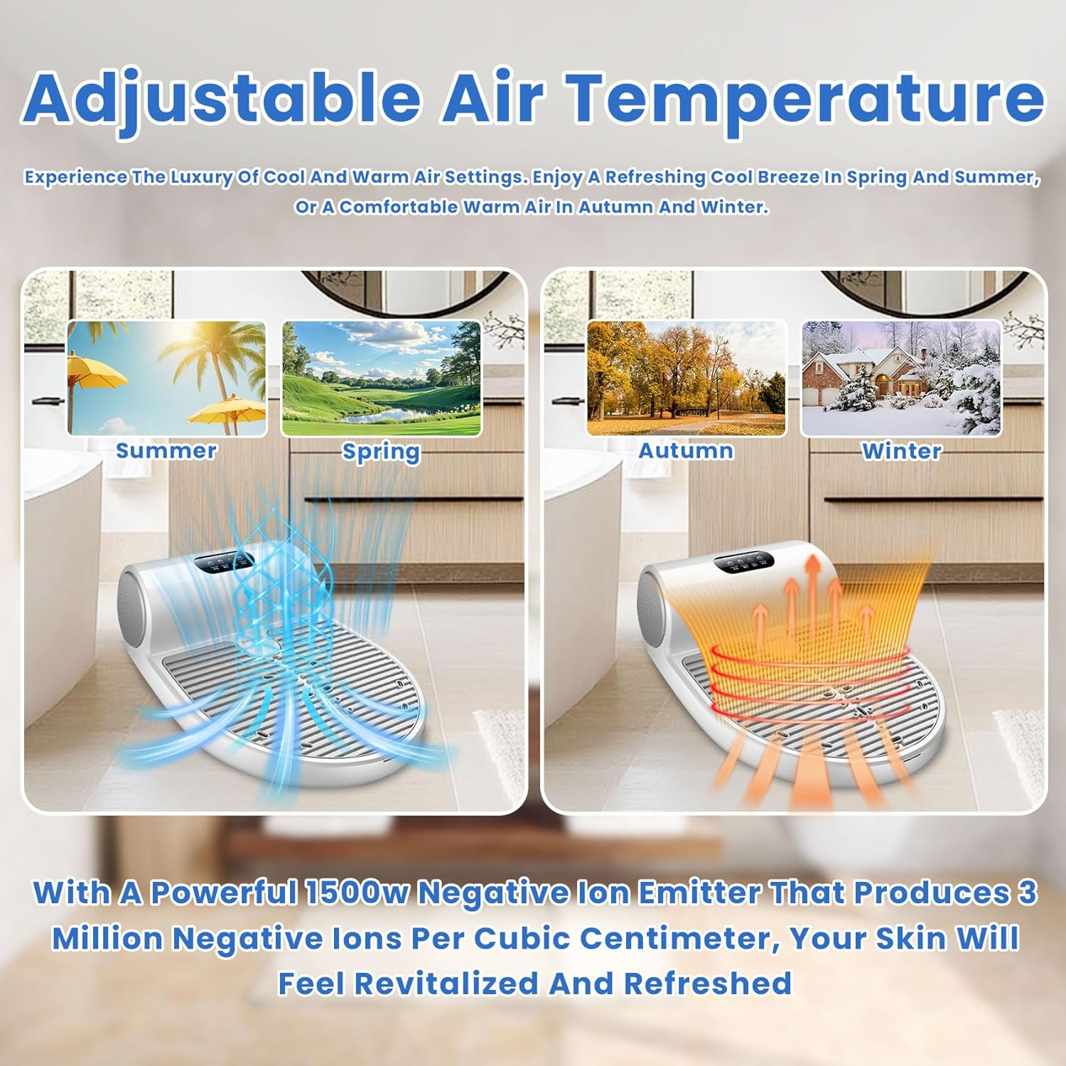 Body Refresher Machine, Body Refresher Cooling Machine, Full Bodys Dryer for after Shower, Touch in Control Bodies Heater Blow Dryer, Waterproof Non-Slip, Adjustable Speed (With Scale) image number 6