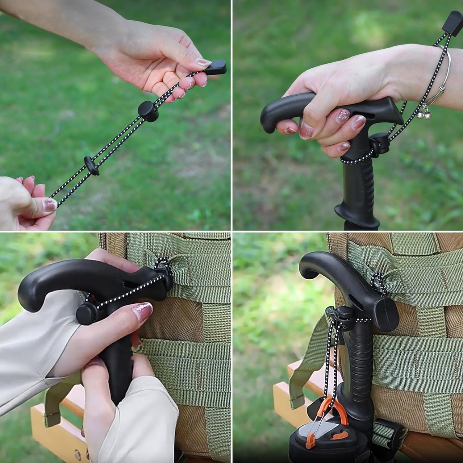 Backpack Elastic Rope Fixing Buckle,10Pcs Backpack Hiking Stick Holder Straps,Backpack Hiking Poles Holder Fixing Elastic Rope,Walking Hiking Pole Holder Straps,Hiking Pole Holder Straps for Backpack