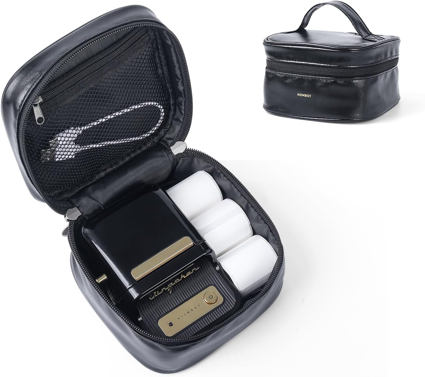 NIIMBOT Case Compatible with B1/B21/B3S Label Maker, Portable Carrying Bag Holder for Printer, Refill Labels, USB Cables (Case Only-Black)