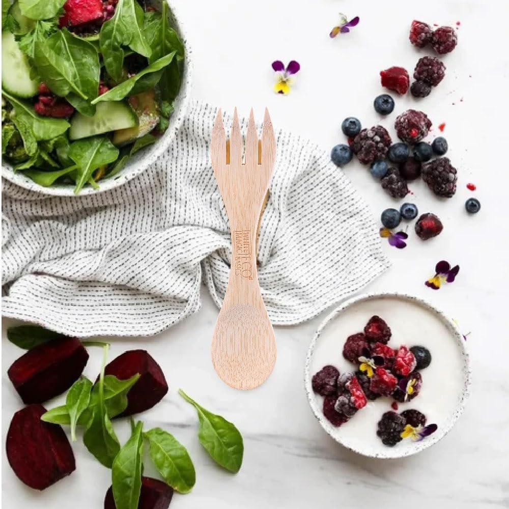 Eco Basics White Magic Reusable Bamboo Spork image number 4