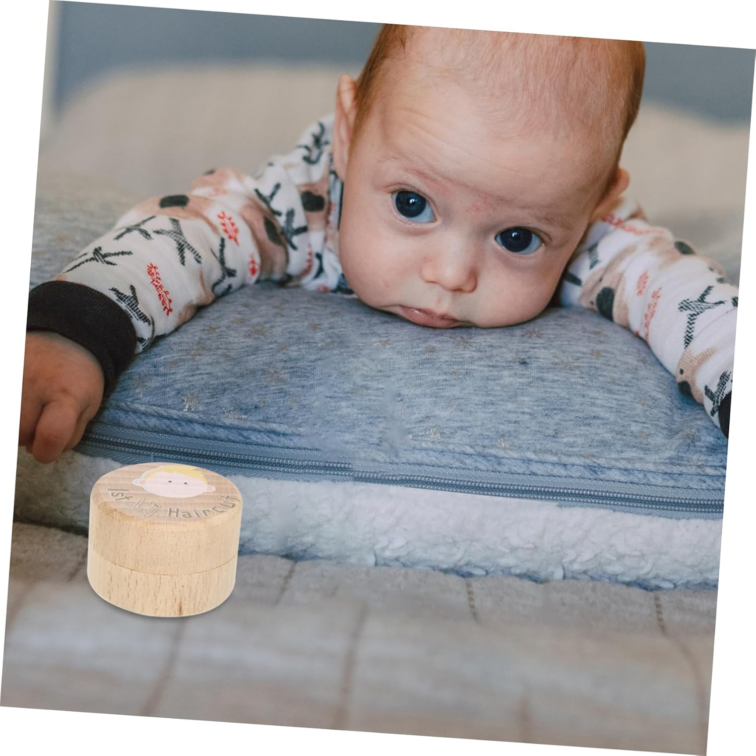 NOLITOY Lanugo Memorial Box Wooden Haircut Keepsake for Boys Girls First Haircut Memory Storage Container Nursery Birthday image number 2