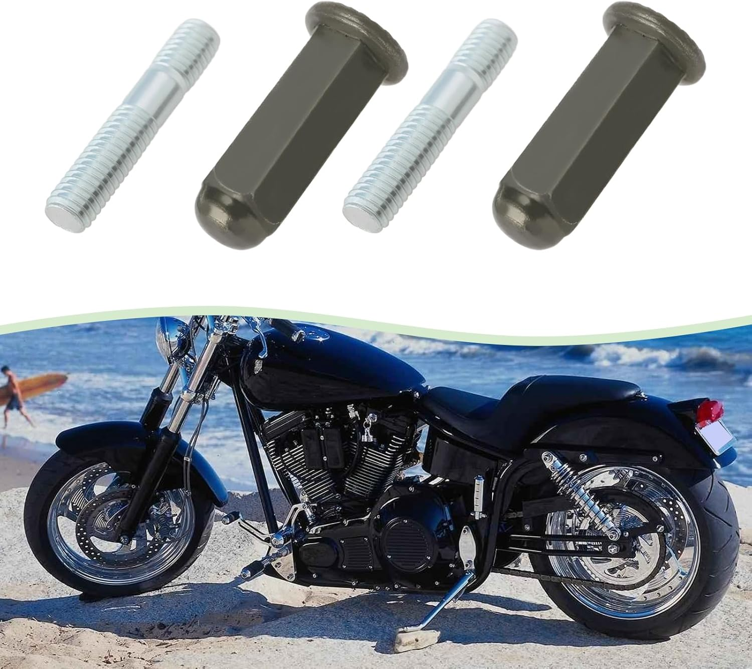 2 Set M6 Exhaust Pipe Stud Nut Bolt Set GY6 50Cc 110Cc 125Cc 140Cc 160Cc 200Cc for Pit Dirt Bike Quad ATV 4 Wheeler Dune Buggy Motors image number 5