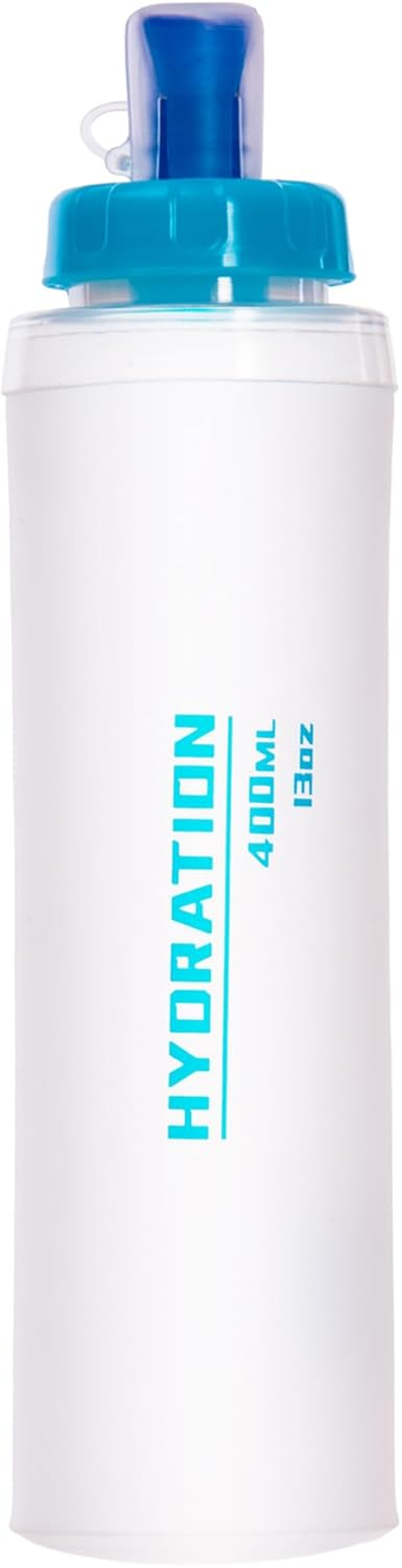 AFISHTOUR Collapsible Squeeze Soft Flask with Filter - Lightweight Bottle Water &ndash; 500 Ml/17 OZ for Trail Running, Hiking, Travel, Cycling, and Fishing; Bpa-Free (Transparent White) image number 3