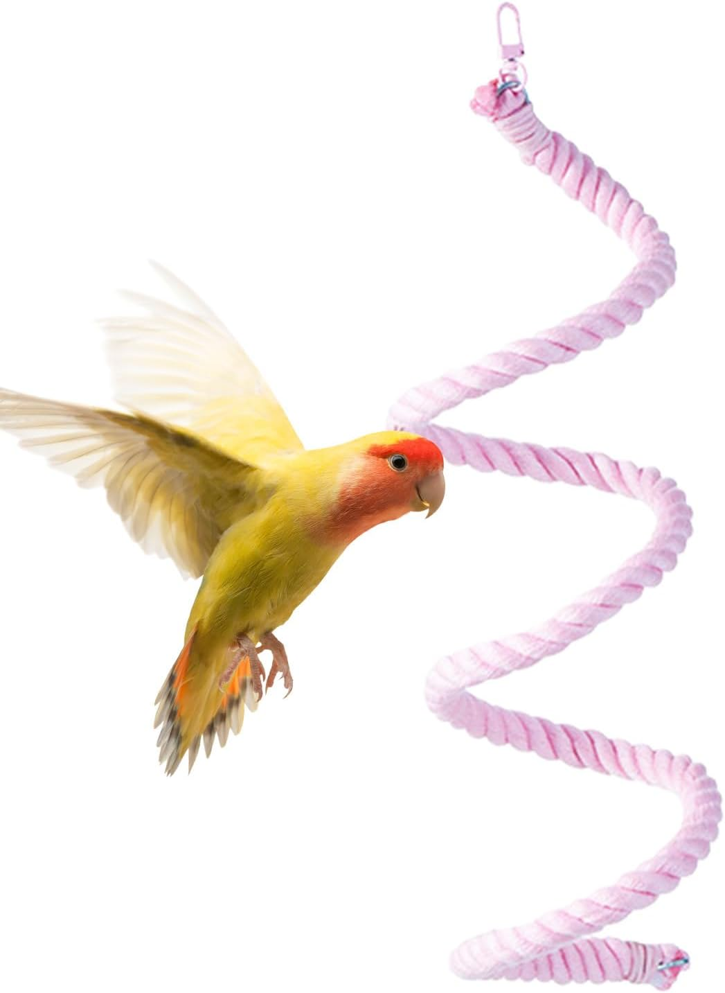 Rope Perches for Bird Cages - Colorful Cage Chewing Toys for Small Medium Parrot - Multi-Color Peony Chewing Swing Cotton Ladder Standing Stick image number 2