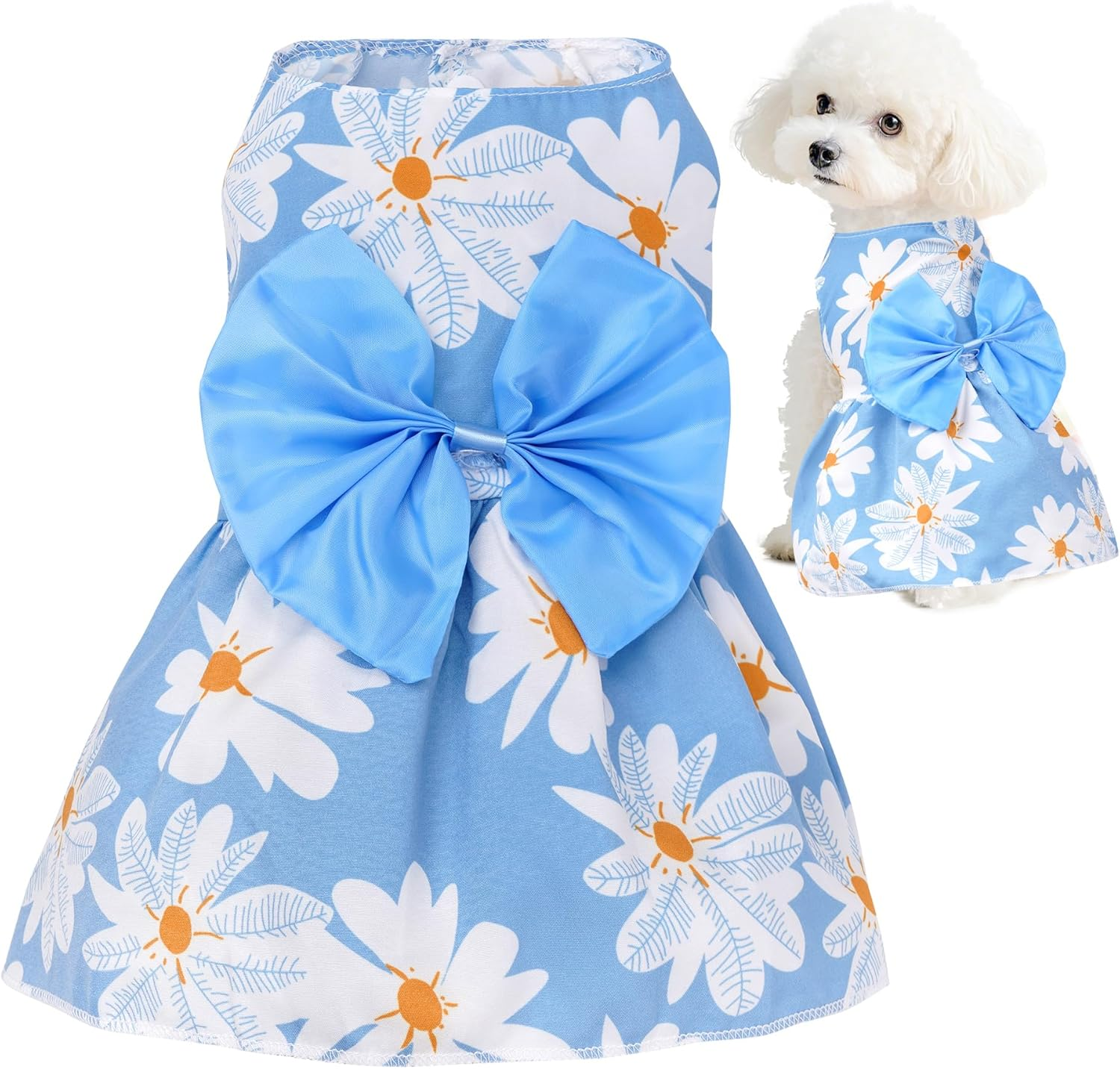 Choyaxo Floral Dog Dress Cute Dog Skirt Pet Dress Summer Pet Clothes for Puppy Small Cats