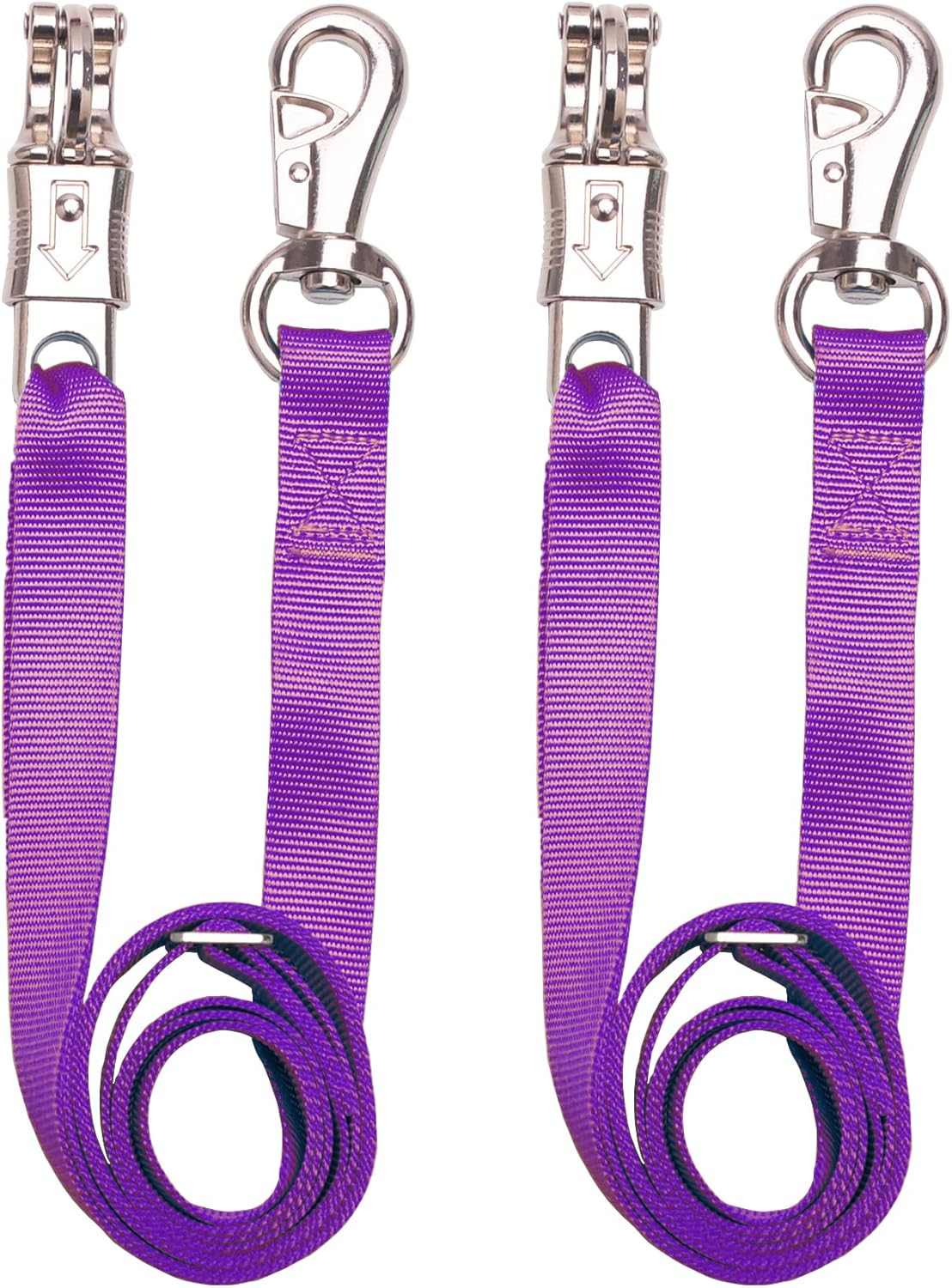 Adjustable Nylon Cross Tie （2 Pack）- with Panic Snap and Bull Snap - Adjusts from 44.5" to 78.3" (Red), Red, Standard Size