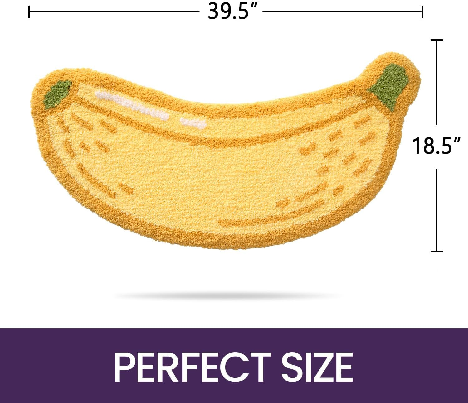 DEXI Cute Bath Rugs, Bathroom Runner Rug, Funny Fruit Bathmat, Absorbent Non-Slip Washable Carpet for Bedroom, Kids Room Home Decor, 39.5"X18.5", Banana image number 1