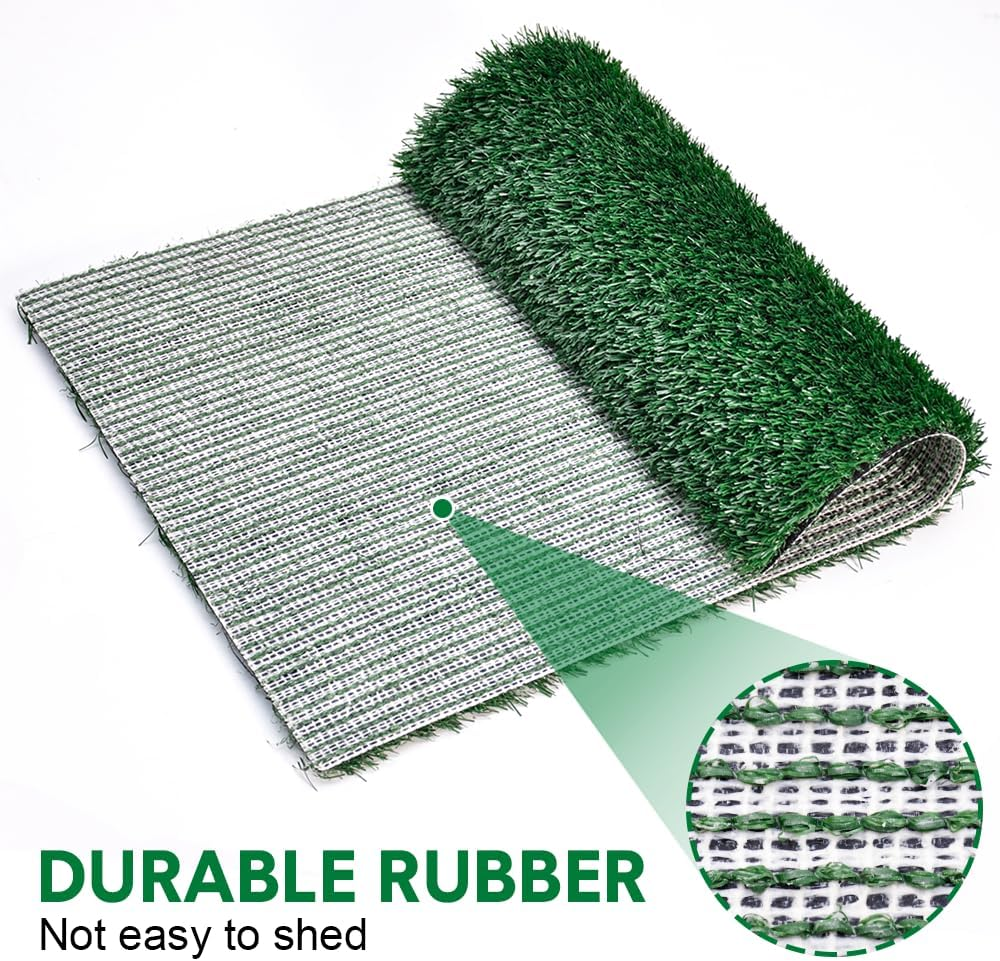 Melpet Large Dog Toilet with Artificial Grass, Portable Indoor Outdoor Pet Potty Training with 2 Grass Pads 2 Trays, 76X51Cm