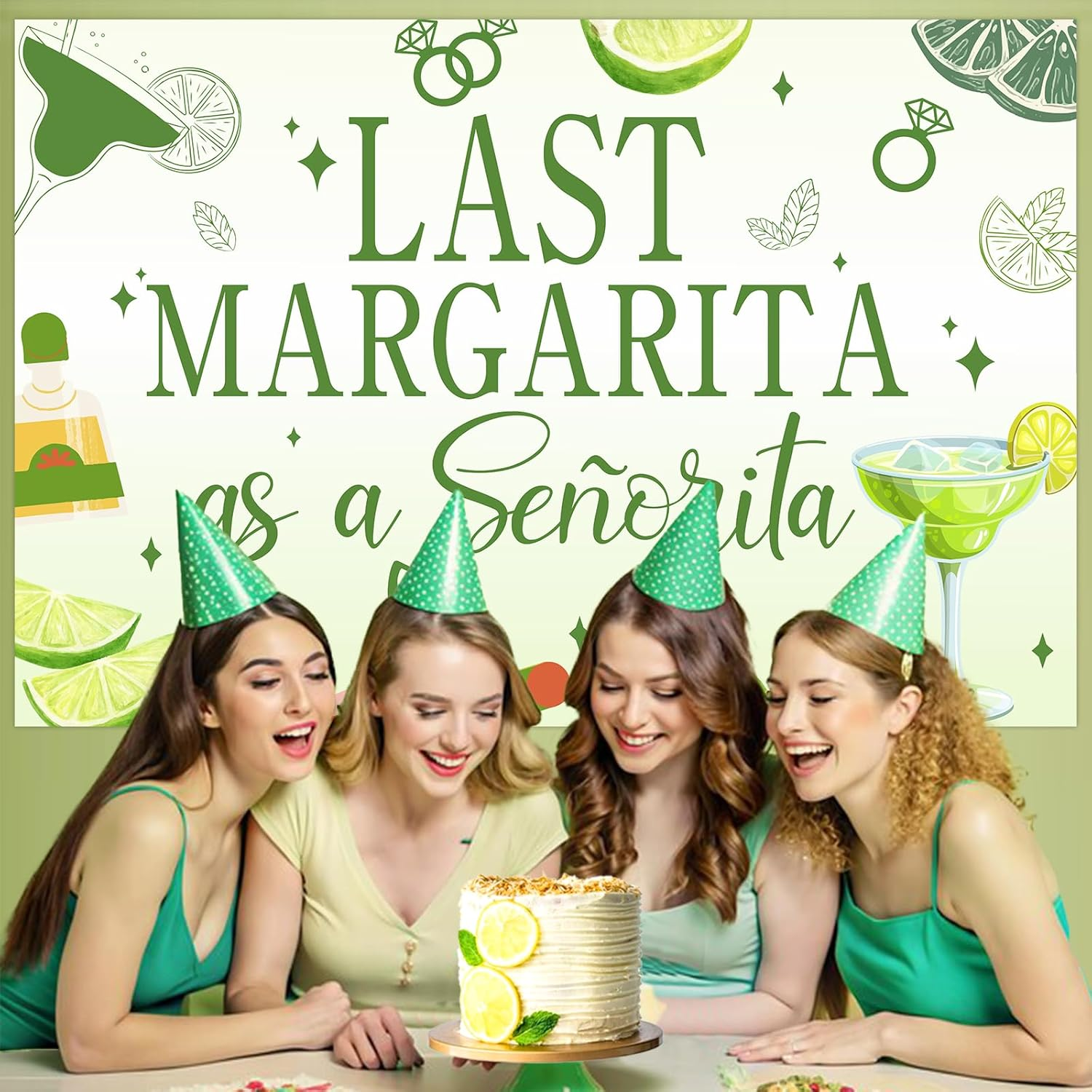 Wonmelody Margarita Bachelorette Party Decorations 5*3 Ft Last Margarita as a Senorita Backdrop Banner Mexican Fiesta Bachelorette Decor for Final Fiesta Bachelorette Bridal Shower Tequila Hen Party image number 1
