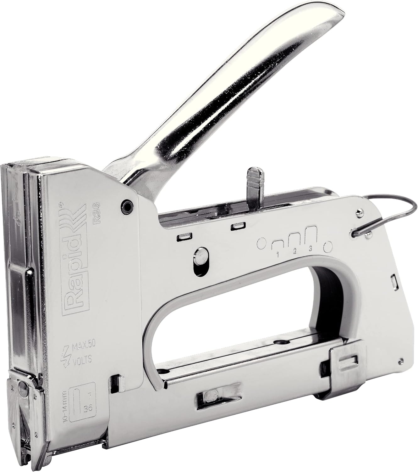 Rapid Heavy Duty Manual Staple Gun PRO R28 for No. 28 Staples, Cable Tacker with Easy-To-Squeeze Trigger, 3-Step Force Adjuster, and All-Steel Casing and Wear Parts, Made in Sweden (20511710)