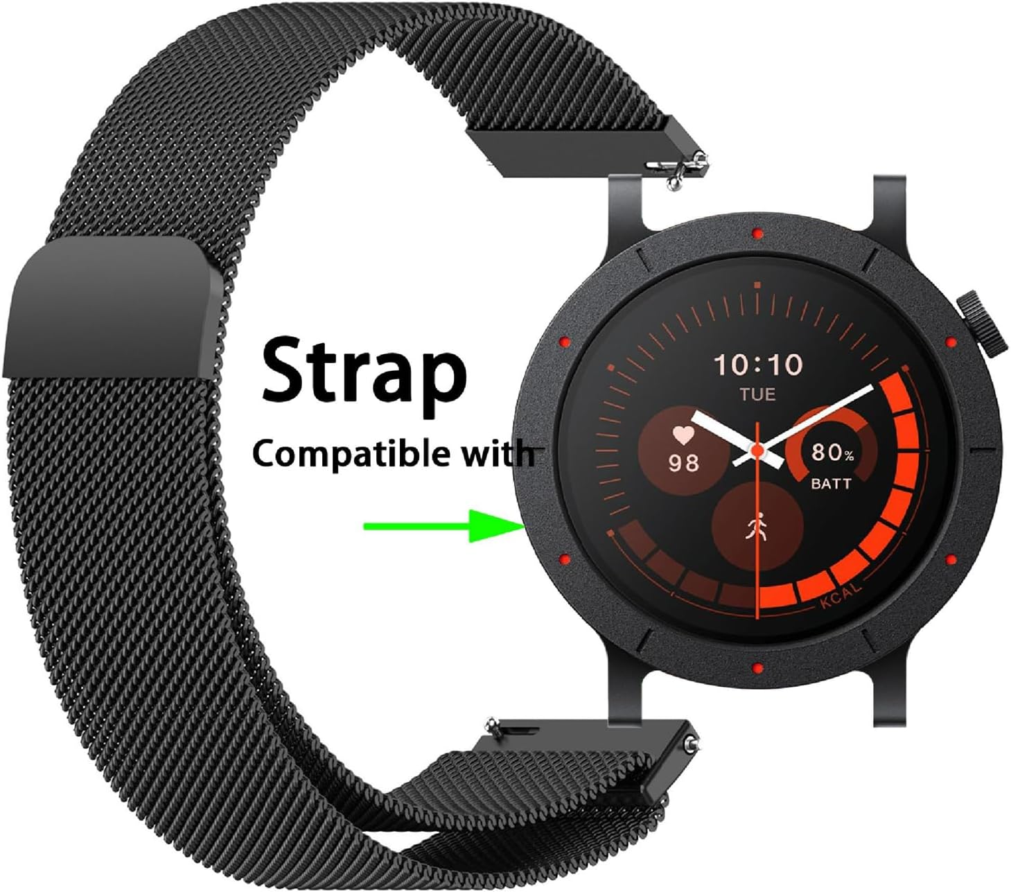 GIOPUEY Magnetic Bracelet Compatible with Nothing CMF Watch 3 Pro, Braided Stainless Steel Strap, Wear-Resistant, Magnetic, Replacement Strap image number 5