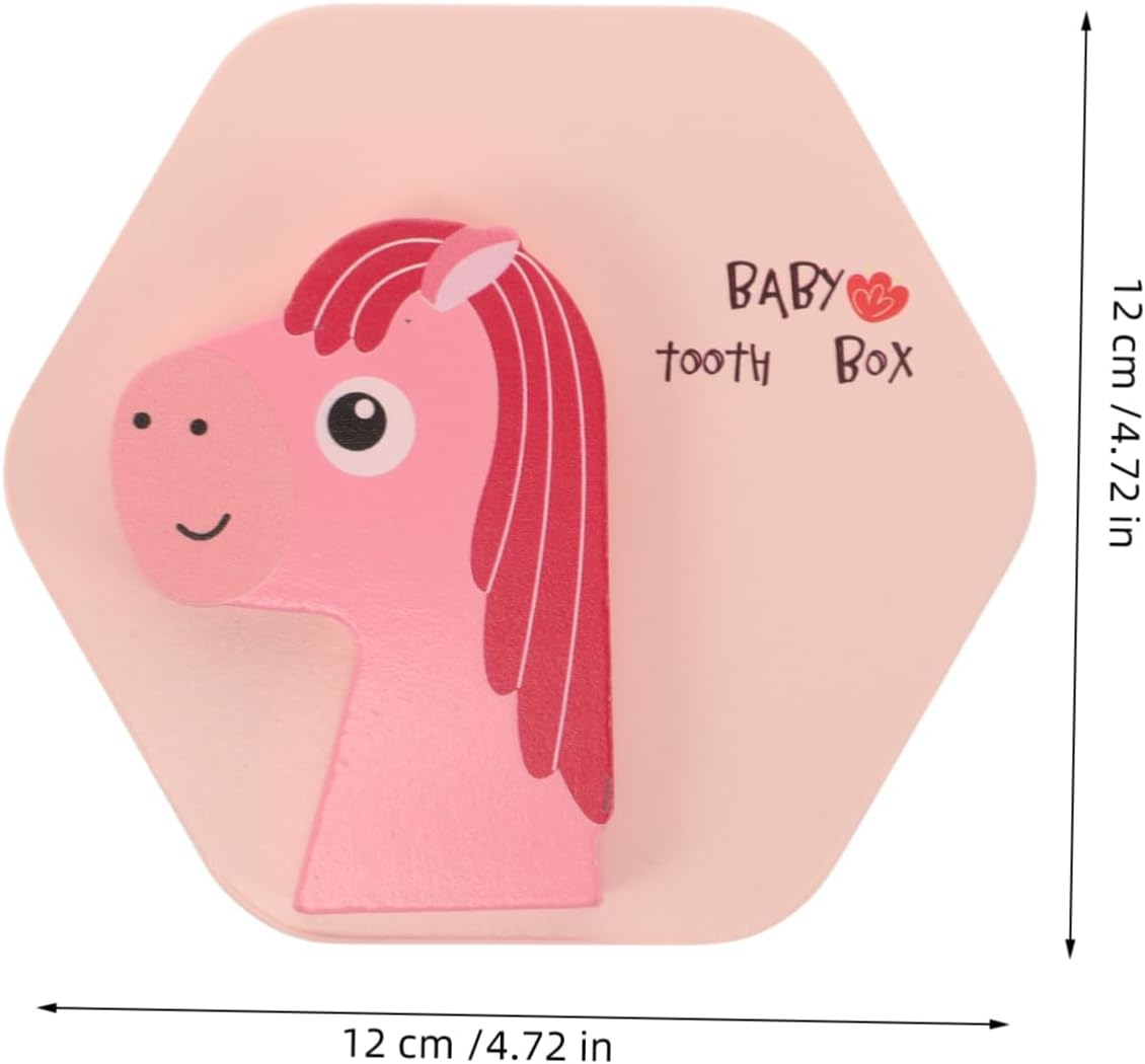 Yardwe Adorable Wooden Tooth Keepsake Box for Tooth Storage Organizer Multifunctional Hair Shower