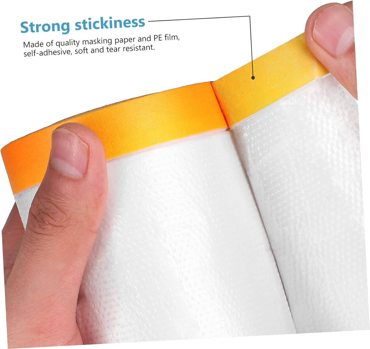 6Rolls Self-Adhesive Masking Film Covering Paper for Painting Automotive Furniture Dust Protection Masking Tape Films image number 5