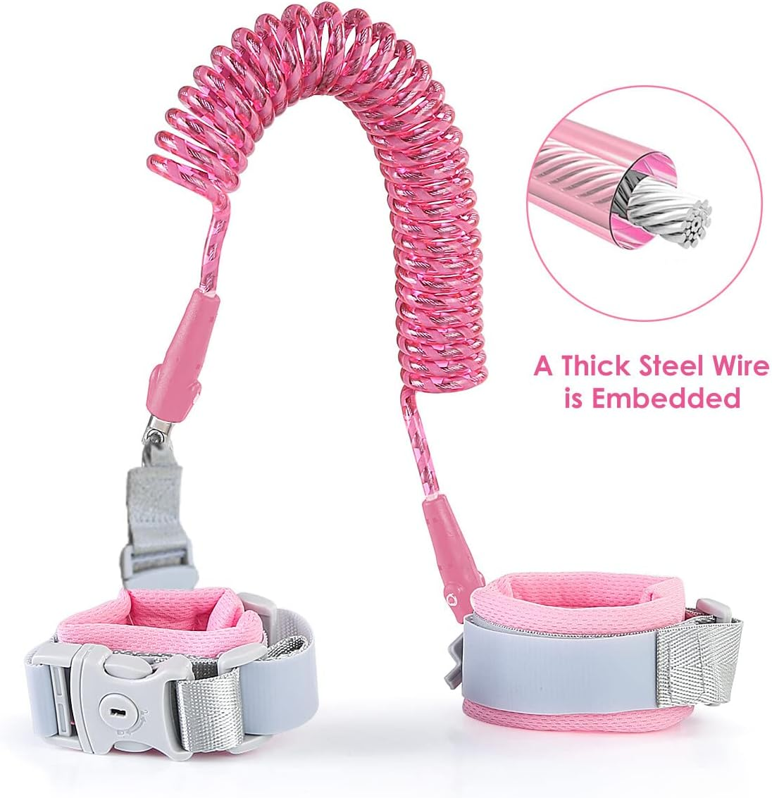 Yuehuam Toddler Leash & Harness for Girls Child Safety Wristband Leash anti Lost Wrist Link for Toddlers Reflective Kid Harness with Leash Walking Leash with Lock image number 5