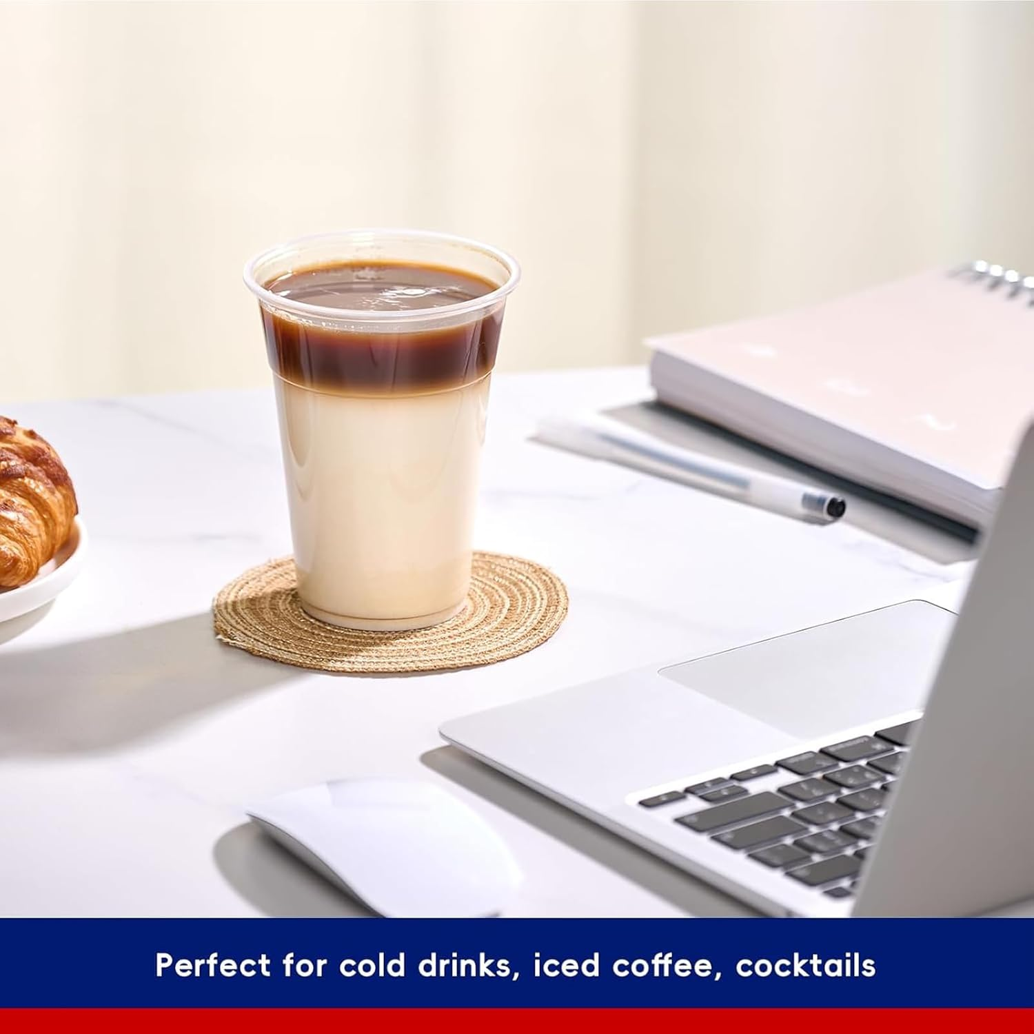 300 Pack 16Oz Clear Plastic Cups ，Reusable PET Transparent Drinking Cups,Beer Cups,Coffee Cups for Wedding Party Picnic Bbq,Durable,Resistant,Bpa Free, Recyclable image number 6