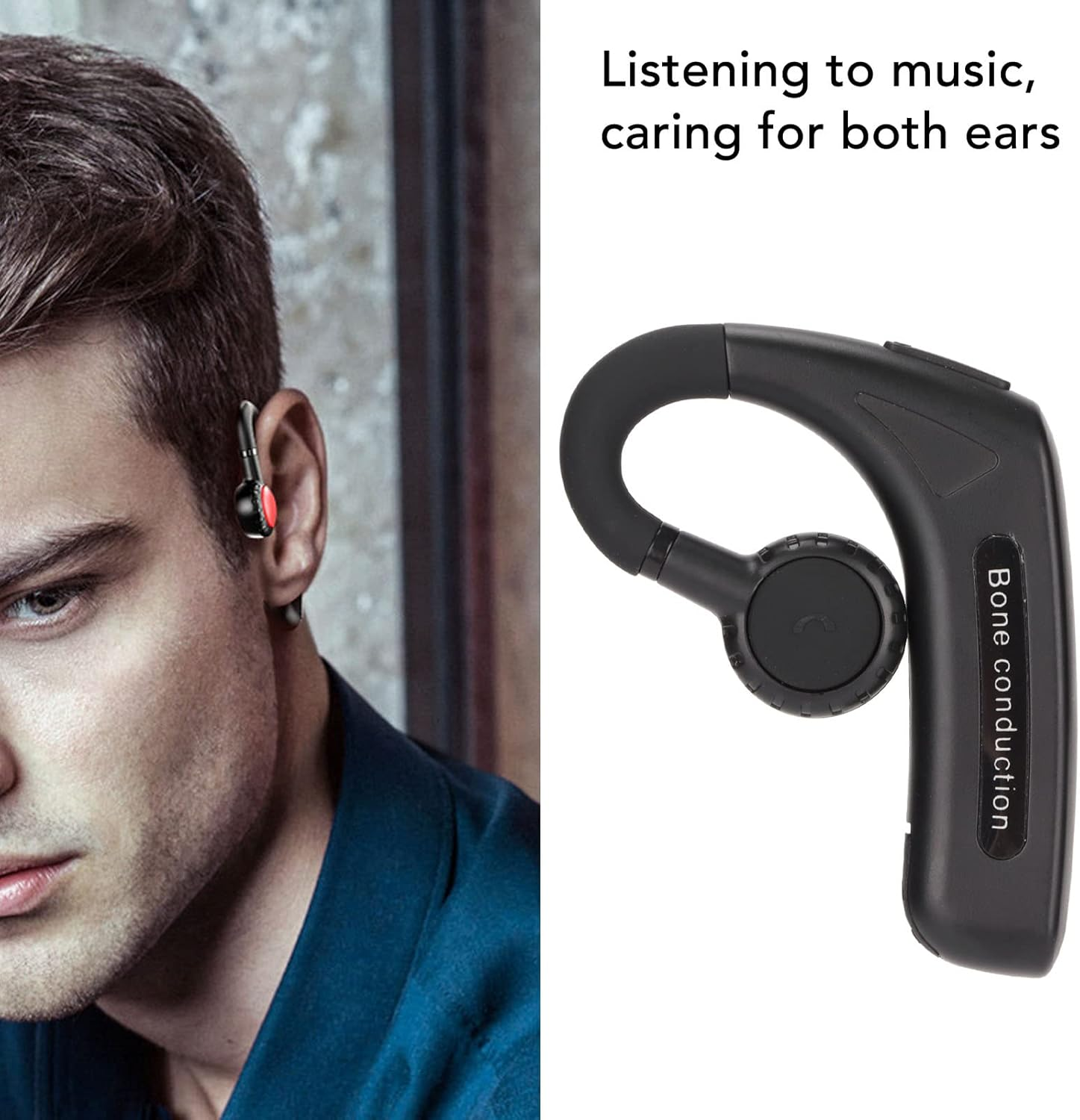 Bone Conduction Single Earbuds, Stereo 5.0 Headphones, Multifunctional Hands-Free Earphones for Deaf, Universal for Both Ears image number 4