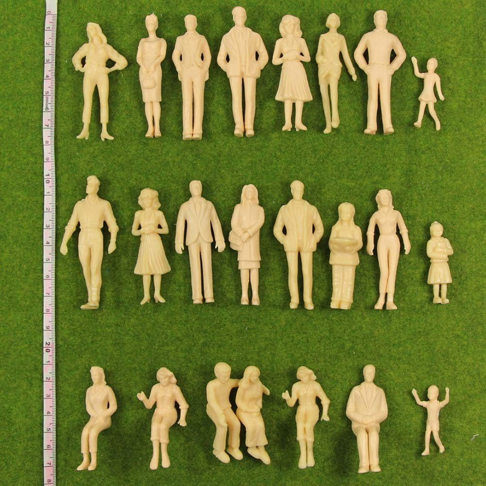 24Pcs Model Trains Architectural 1:25 Unpainted Figures G Scale Sitting and Standing Person Model Railway Layout New P2501B image number 4