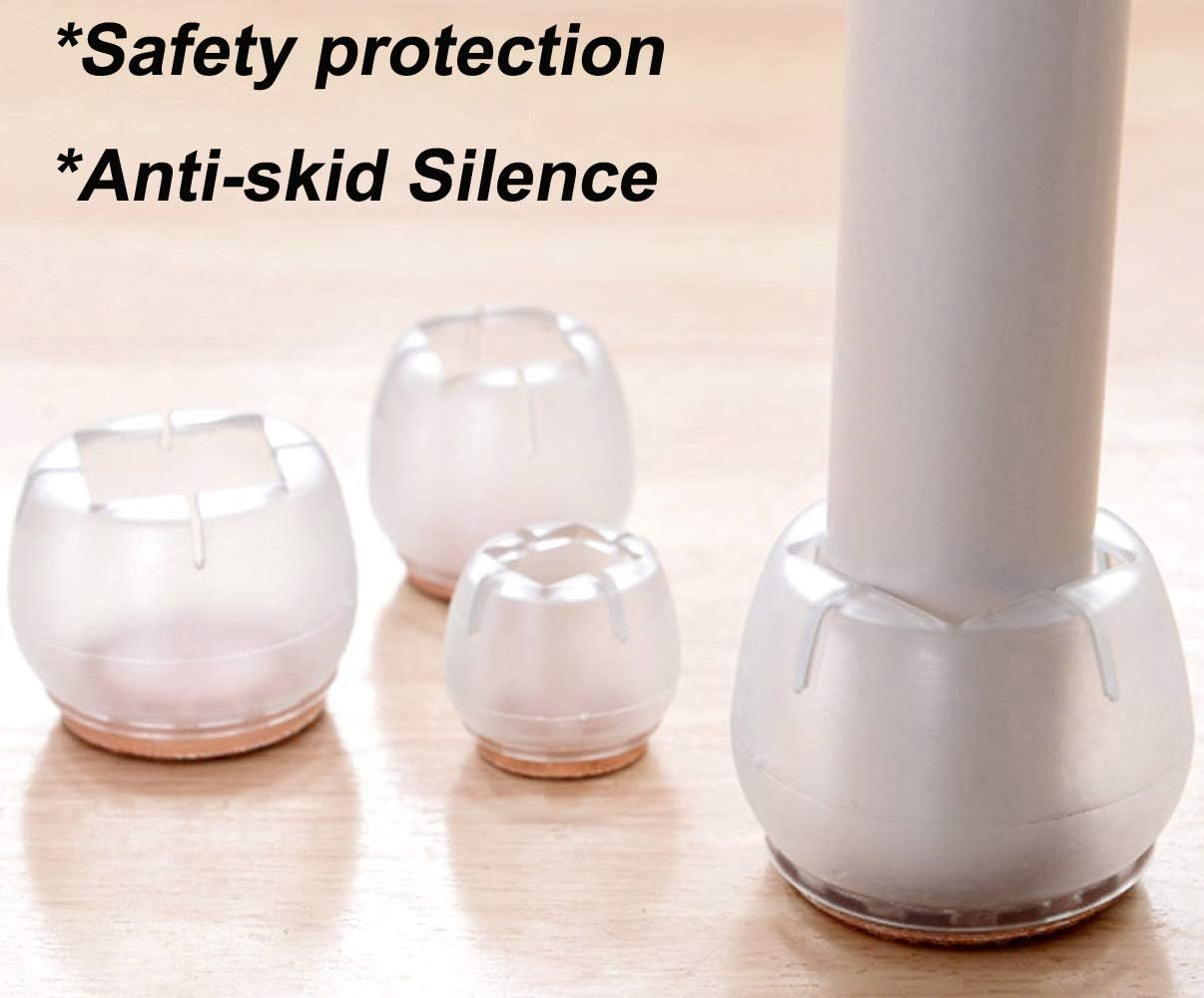 Maydahui 16PCS round Chair Leg Floor Protectors Furniture Silicon Table Feet Covers Prevents Scratches Glides Caps Cups Fit 1-4/5 to 2 Inch （45-50Mm） image number 3