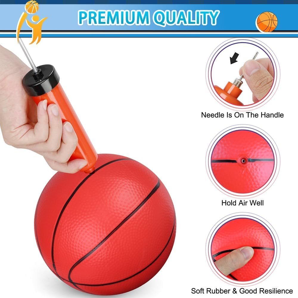 16Cm Mini Basketball for Kids 5 6 7 8 9 10+Years Old Boys, 5 Inch Mini Inflatable Bouncy Basketball for Basketball Hoop, Beach Pool Sport Game Interactive Gift Toys for Boys Girls (6PCS image number 3