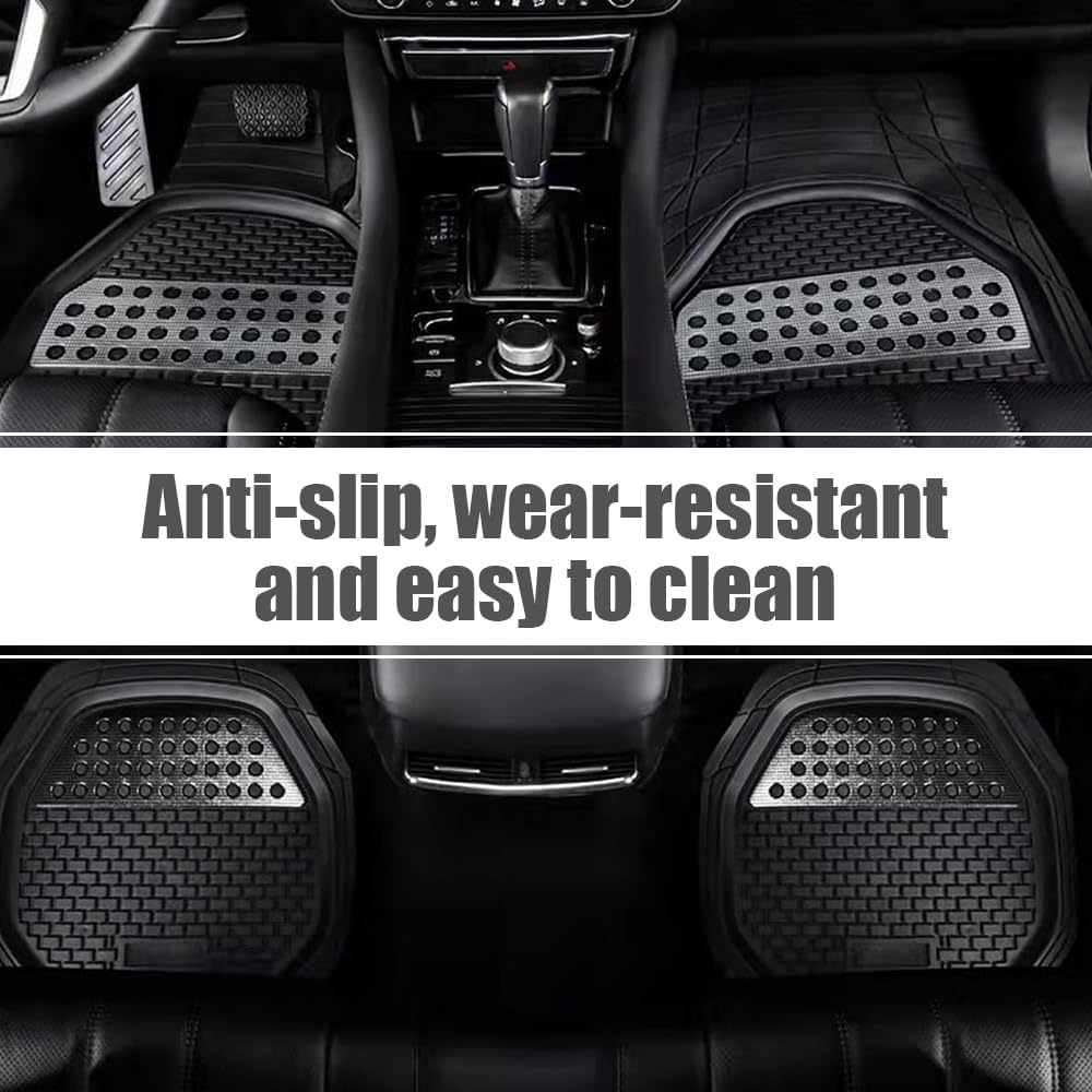4 Pcs Car Floor Mats,Heavy-Duty PVC Floor Mats,Universal Waterproof Foot Pads,All-Round Protection Car, All Weather Car Floor Mats,For Cars, Trucks, and SUV image number 5